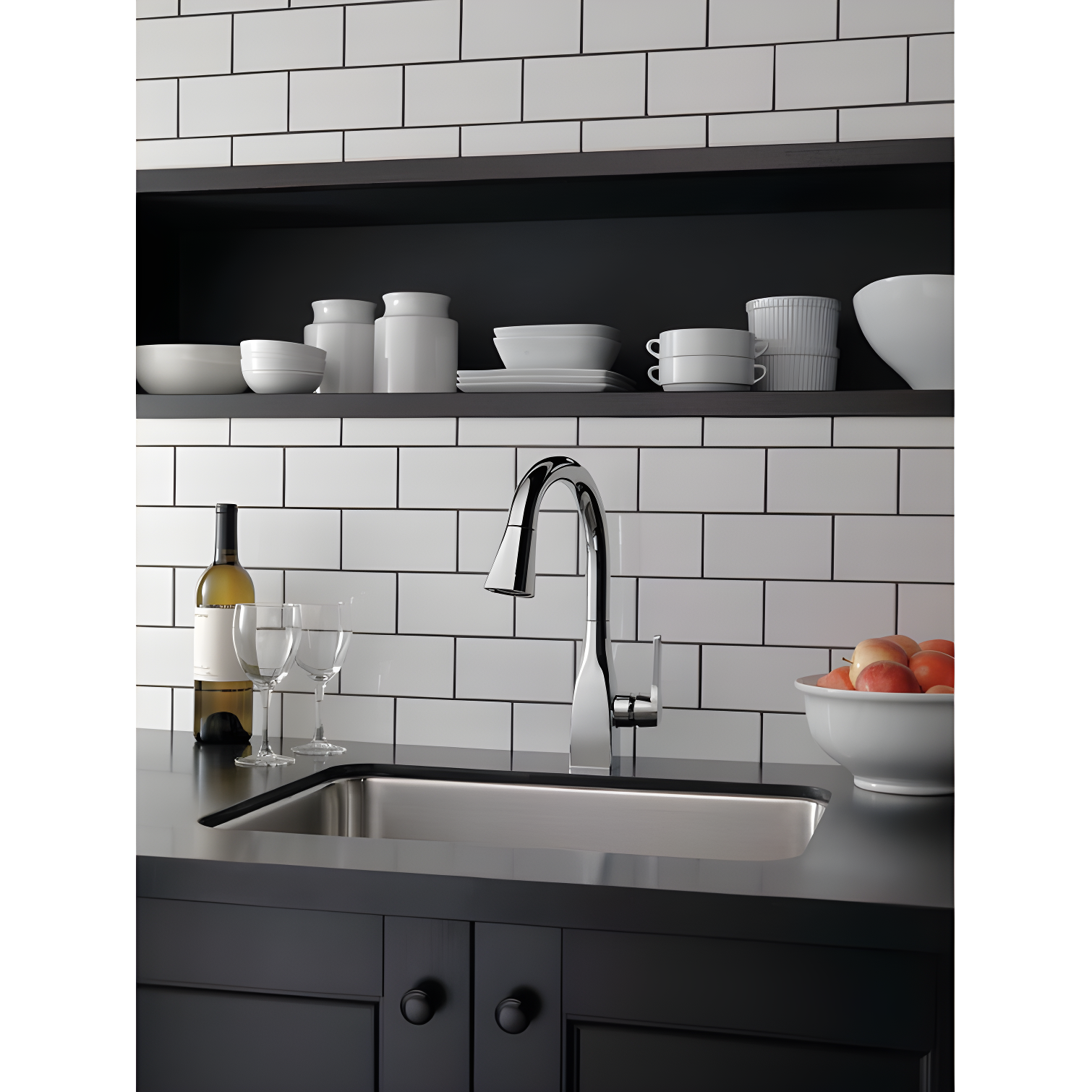 Trinsic Pull Down Sprayer Bar Faucet, Single Handle Prep Sink Faucet