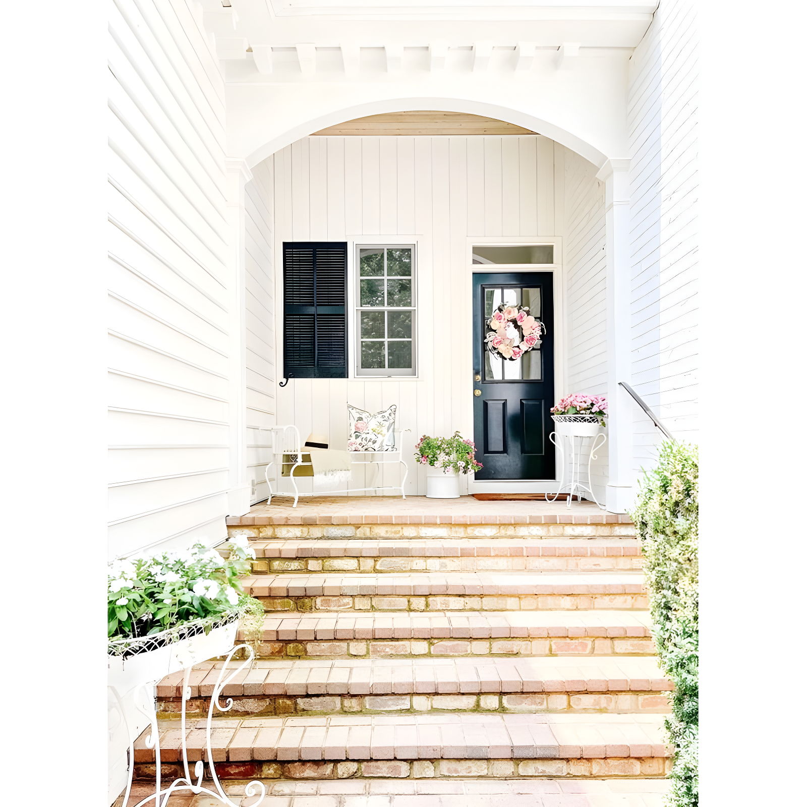 Brielle Bench - Outdoor - PAT5004 - Antique White - Safavieh