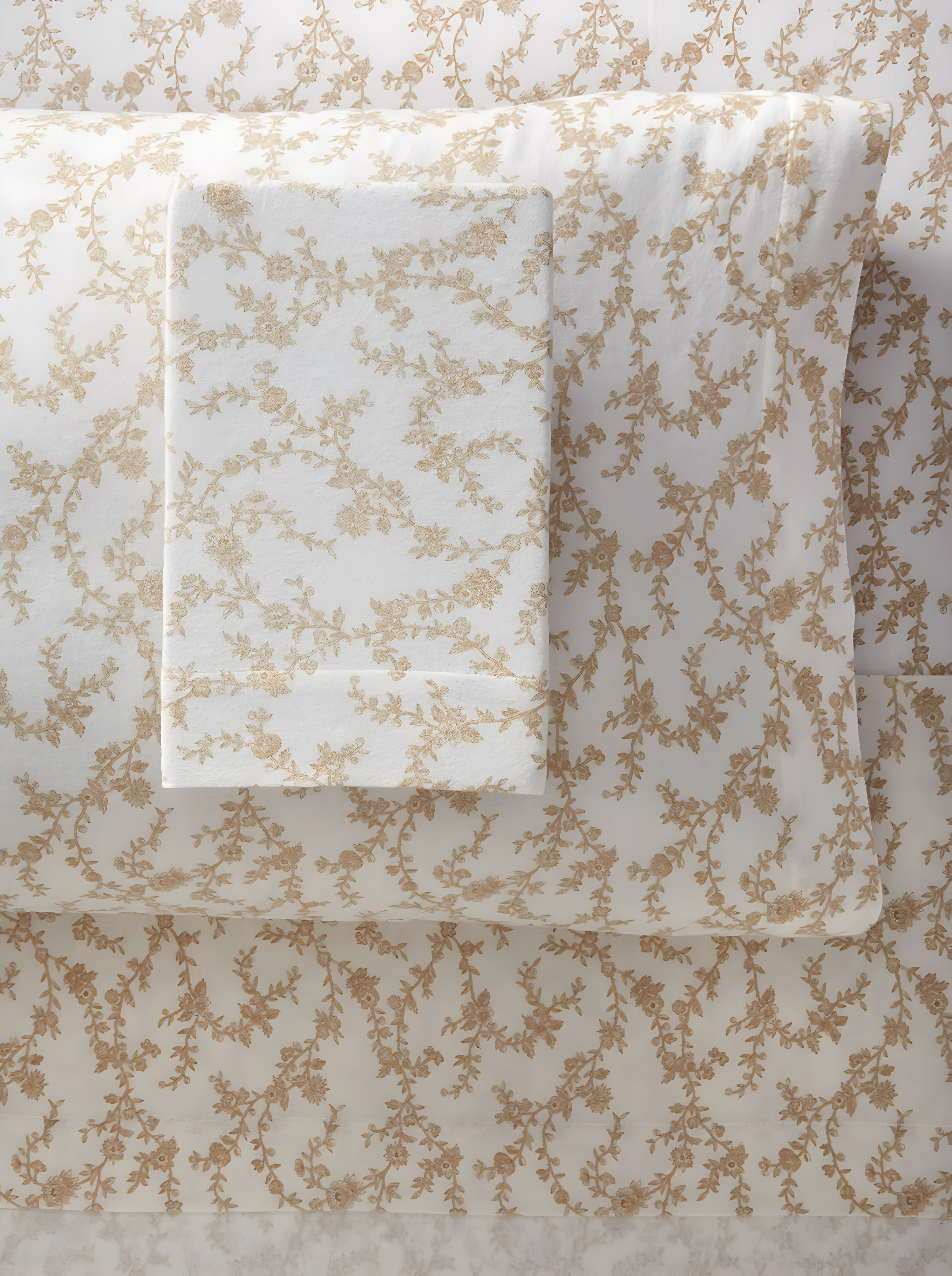 Laura Ashley Victoria Flannel Sheet Set Twin - Beige