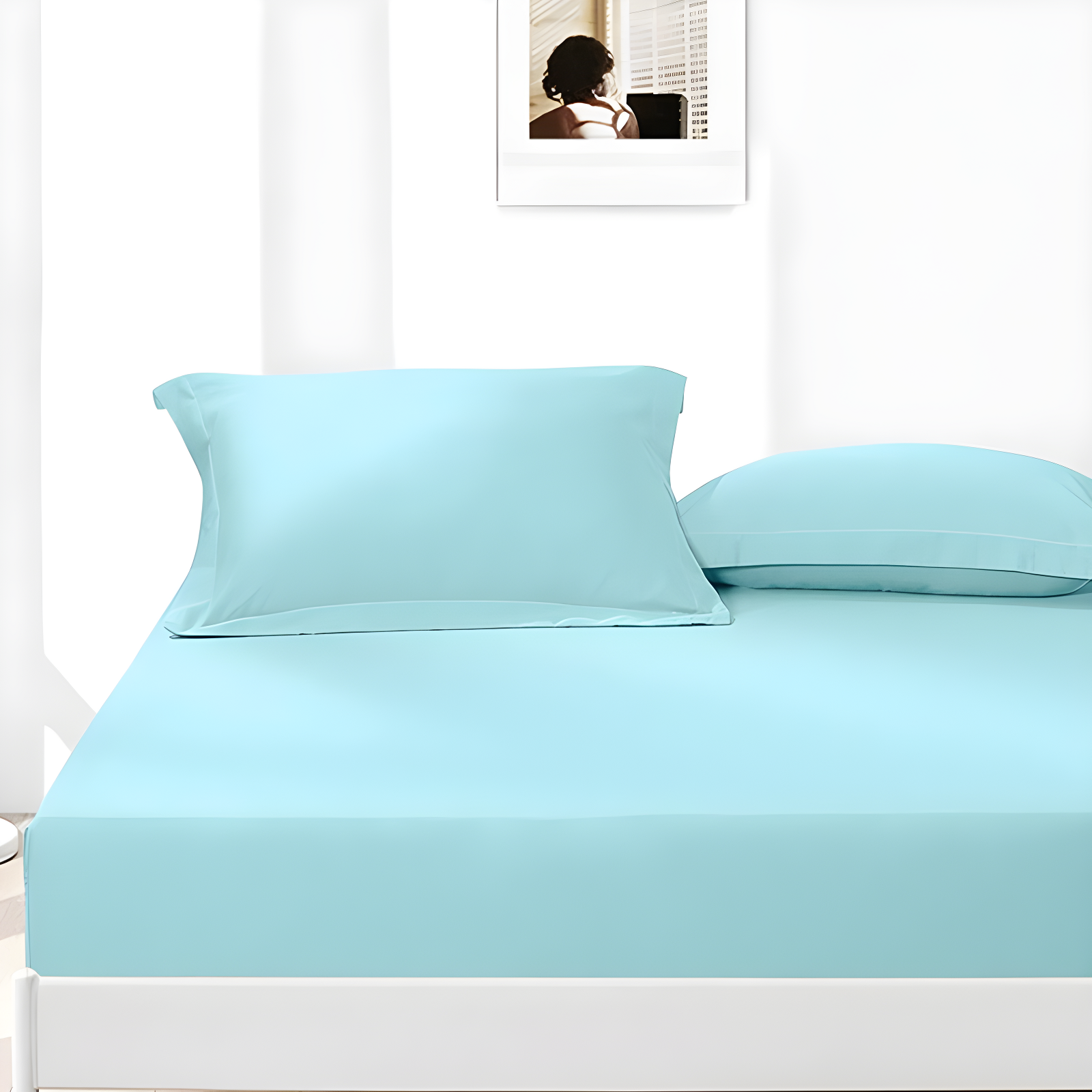 Egyptian Cotton Sham Covers, 500 Thread Count Cotton Sateen Square Pillow Covers - NTBAY (Set of 2)