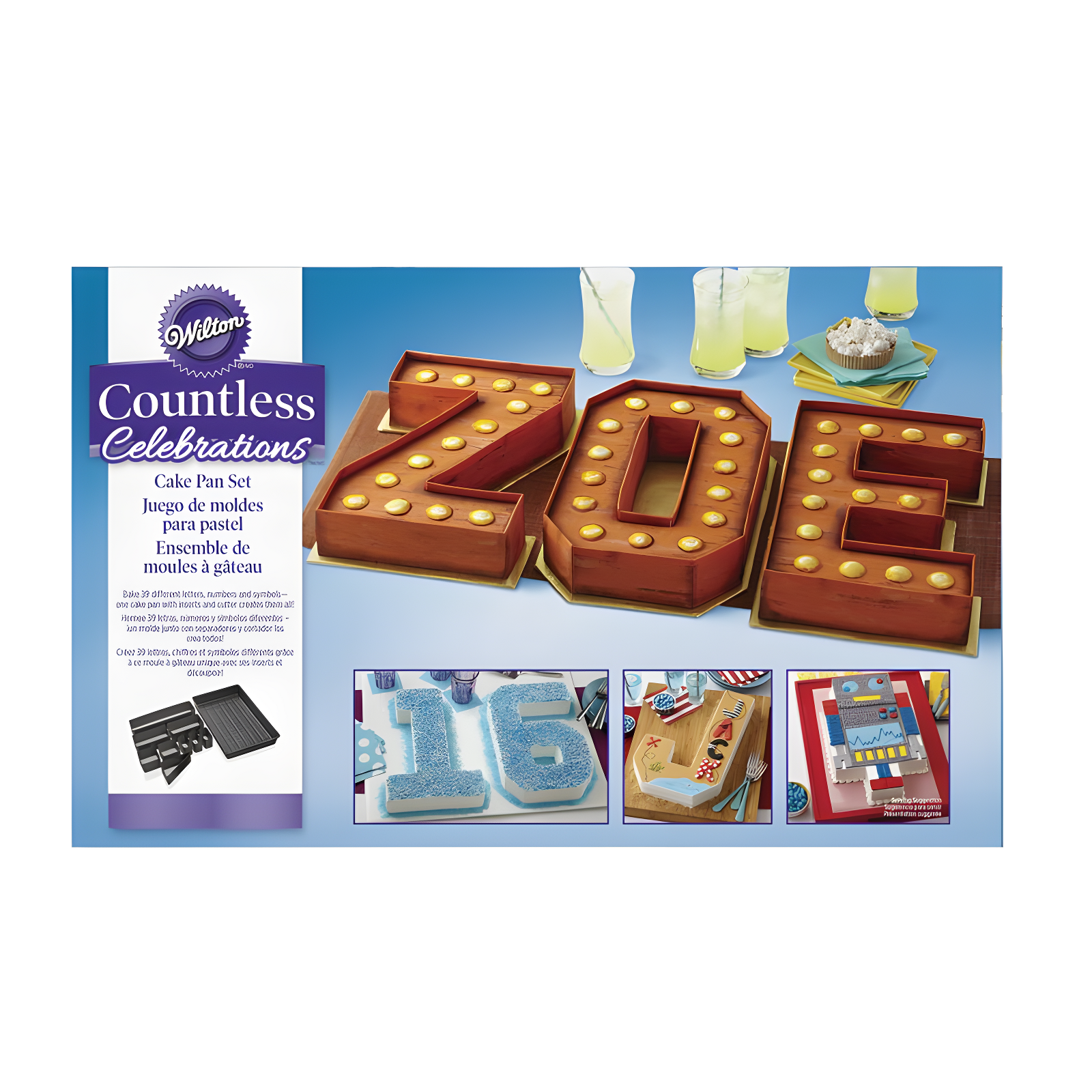 Wilton Countless Celebrations Non-Stick Rectangle 10 Piece Cake Pan Set