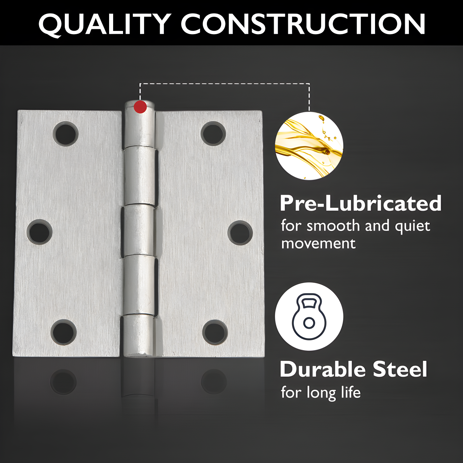 Design House 3-1/2 in. Butt Bearing 10 Door Hinges (Set of 10)