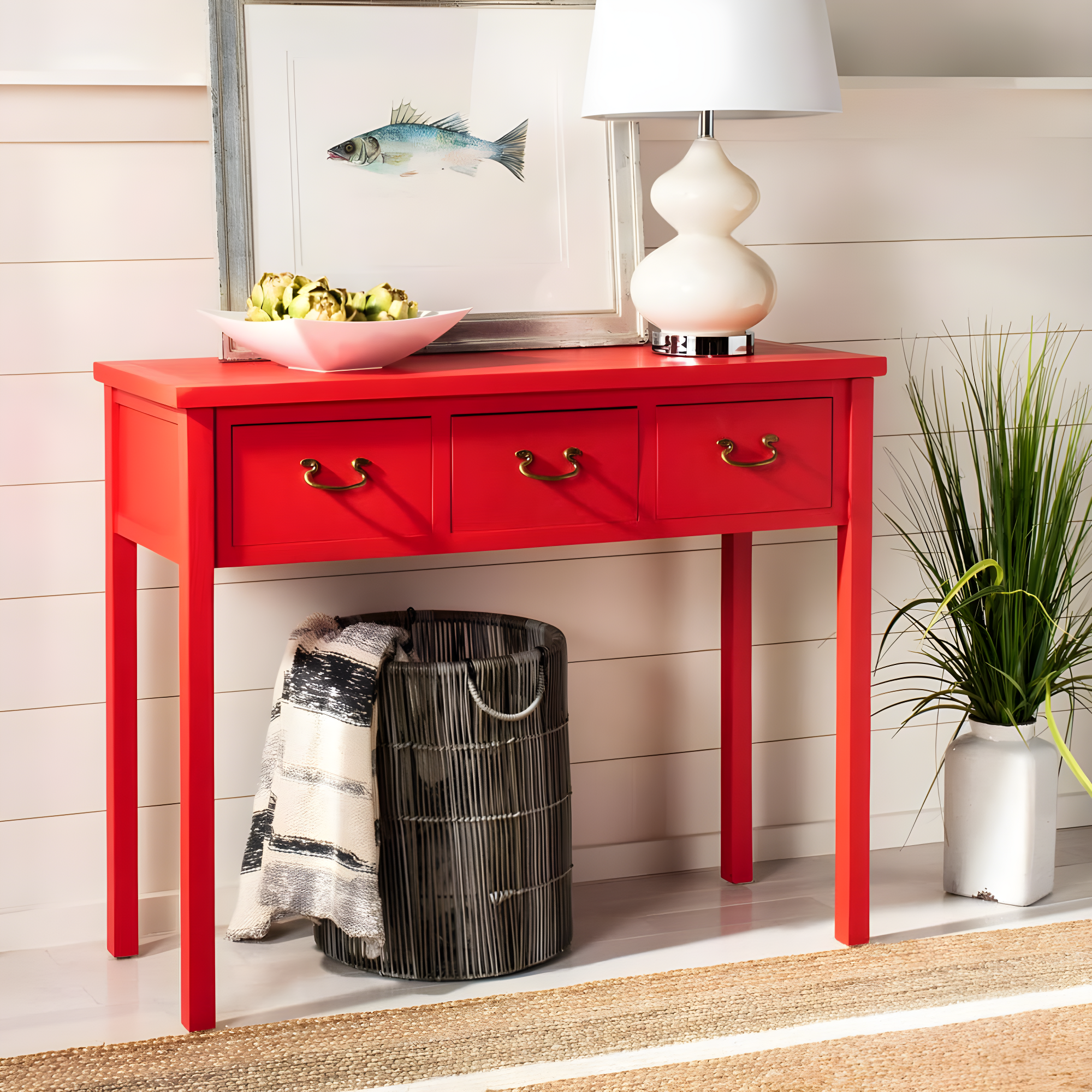 Cindy Console Table - Hot Red - Safavieh