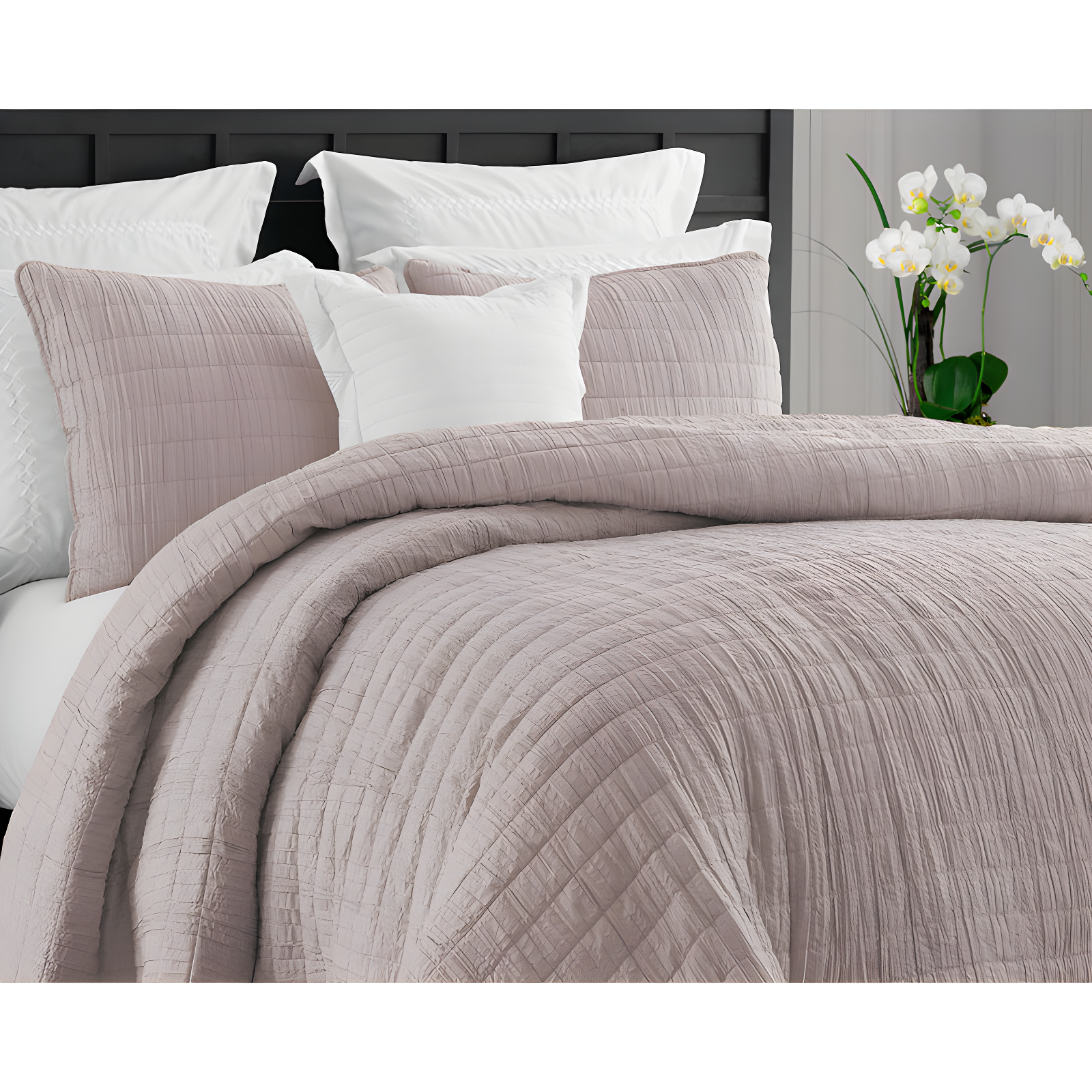 Swift Home Ultra Soft Crinkle Washed Microfiber 3-Piece Quilt Set