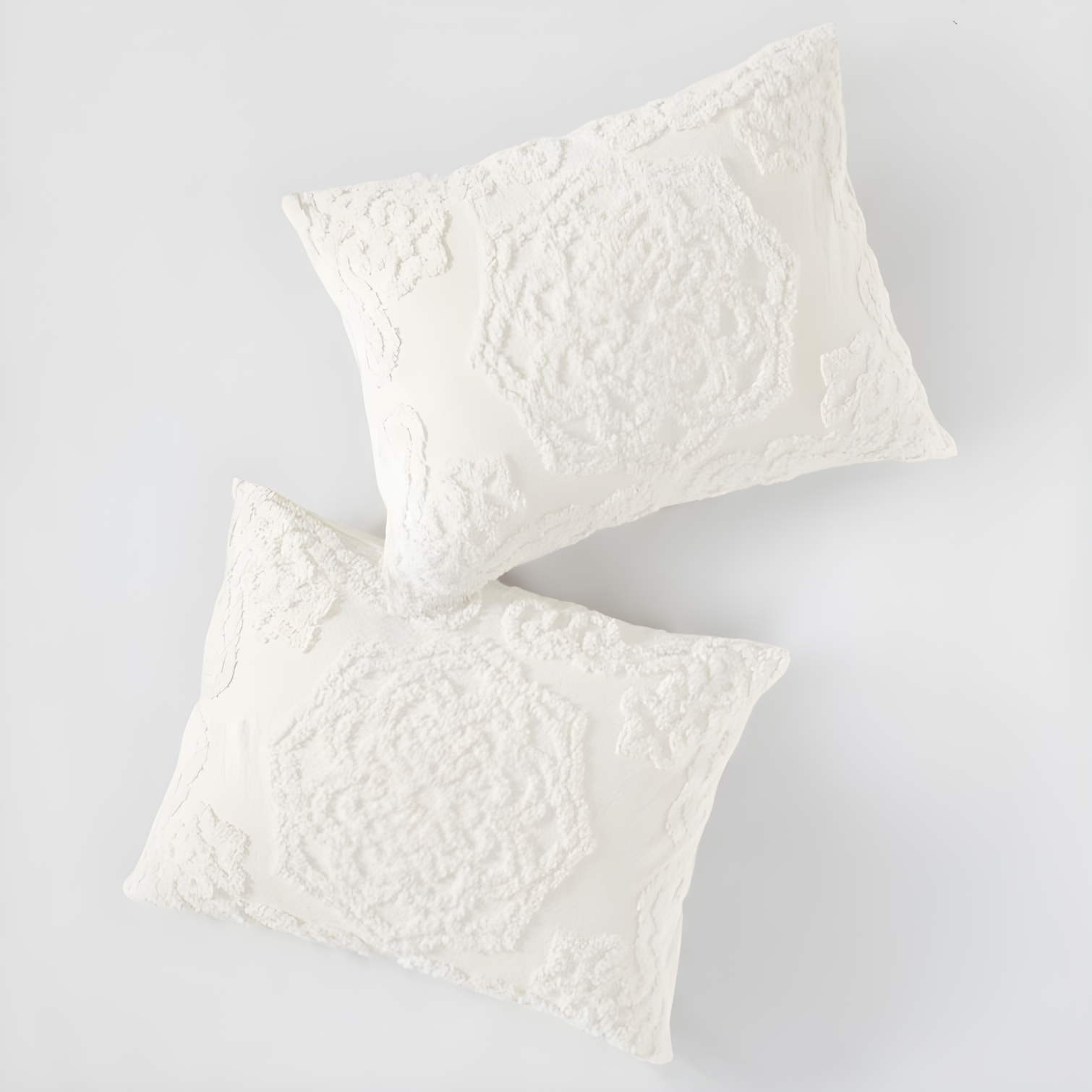 Madison Park Laetitia Tufted Chenille Cotton Medallion Fringe Coverlet Set