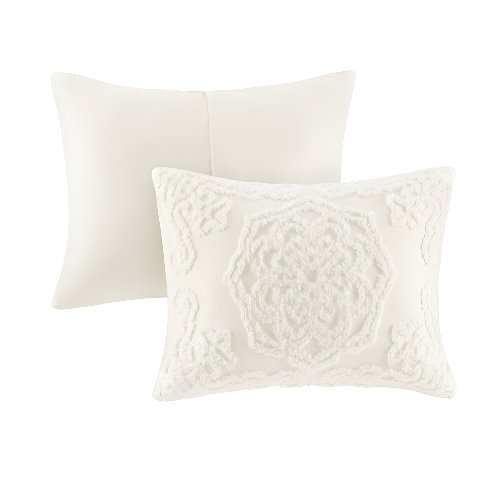 Madison Park Laetitia Tufted Chenille Cotton Medallion Fringe Coverlet Set