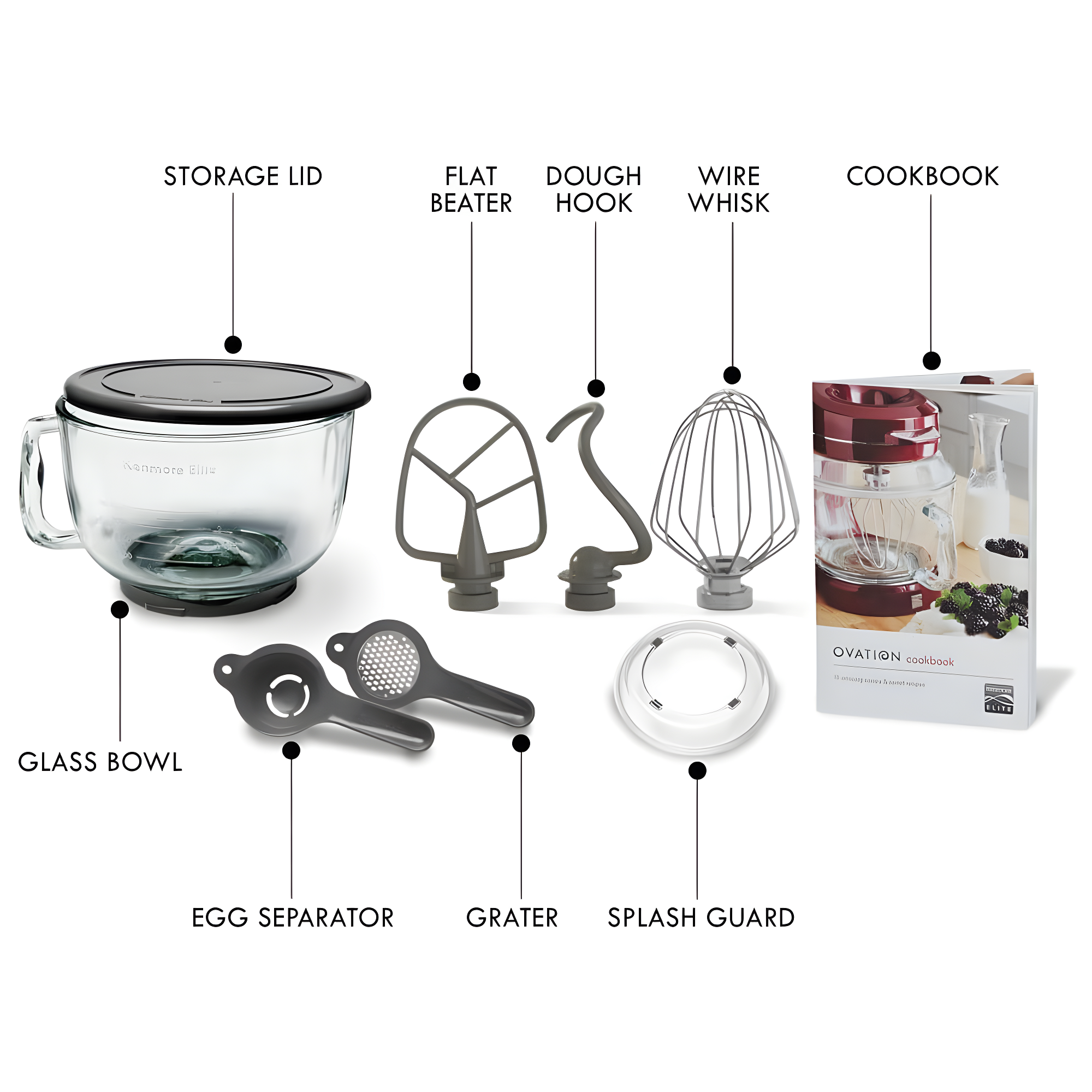 Kenmore KKEOVSMR Kenmore Elite Ovation 5 Qt. Stand Mixer with Pour-In Top, 500W