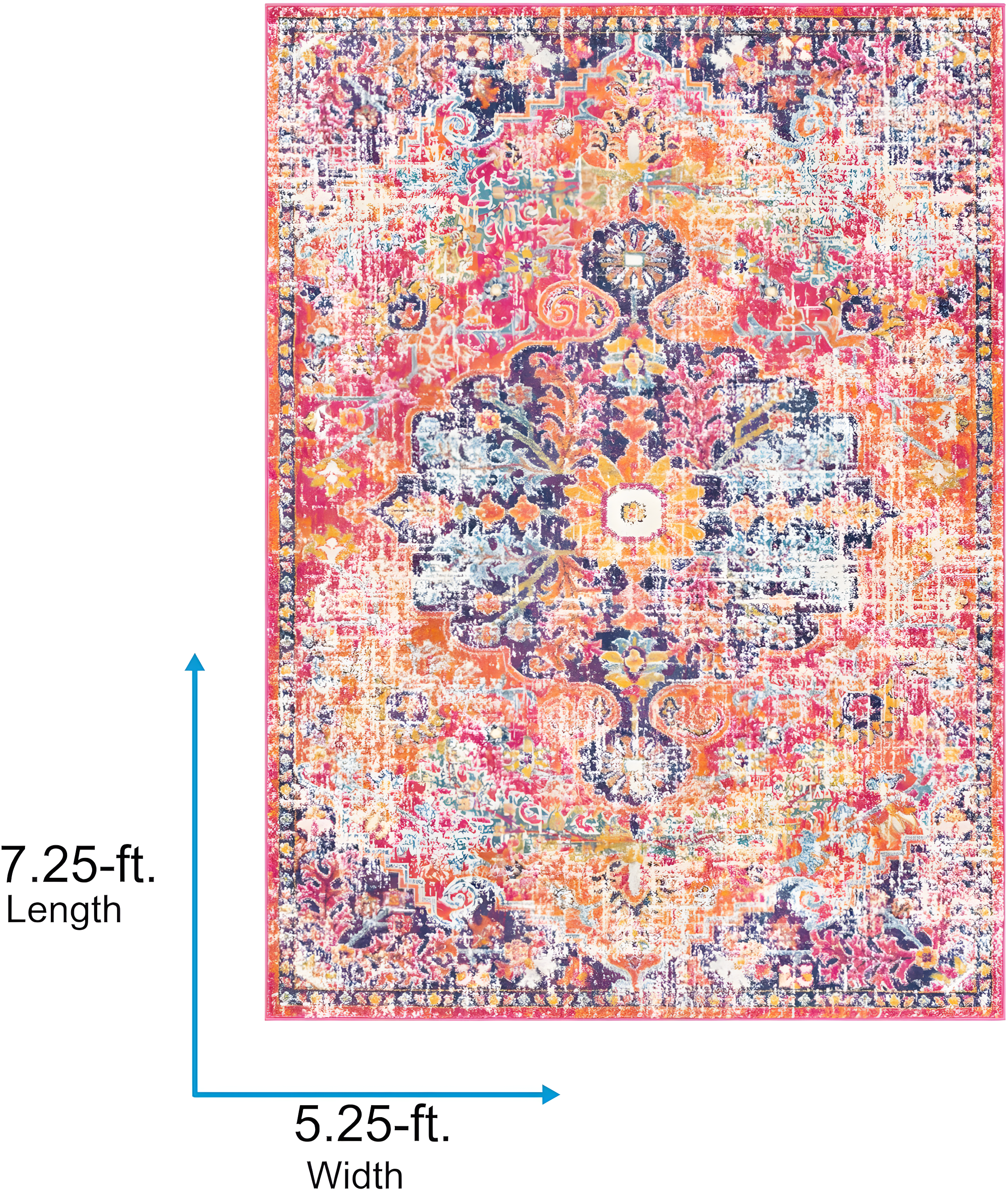 Livabliss 5'3"x7'3" Abby Traditional Rugs Teal: Medium Pile, Stain & Fade-Resistant, Indoor, Polypropylene