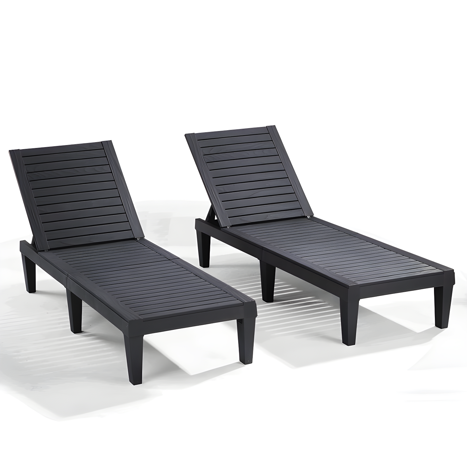 Nestl Nestl Waterproof, Lightweight, and Adjustable Outdoor Polyresin Chaise Lounge Chair Set (Set of 2)