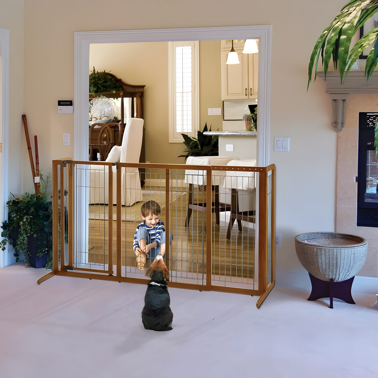 Wood Free Standing Pet Gate