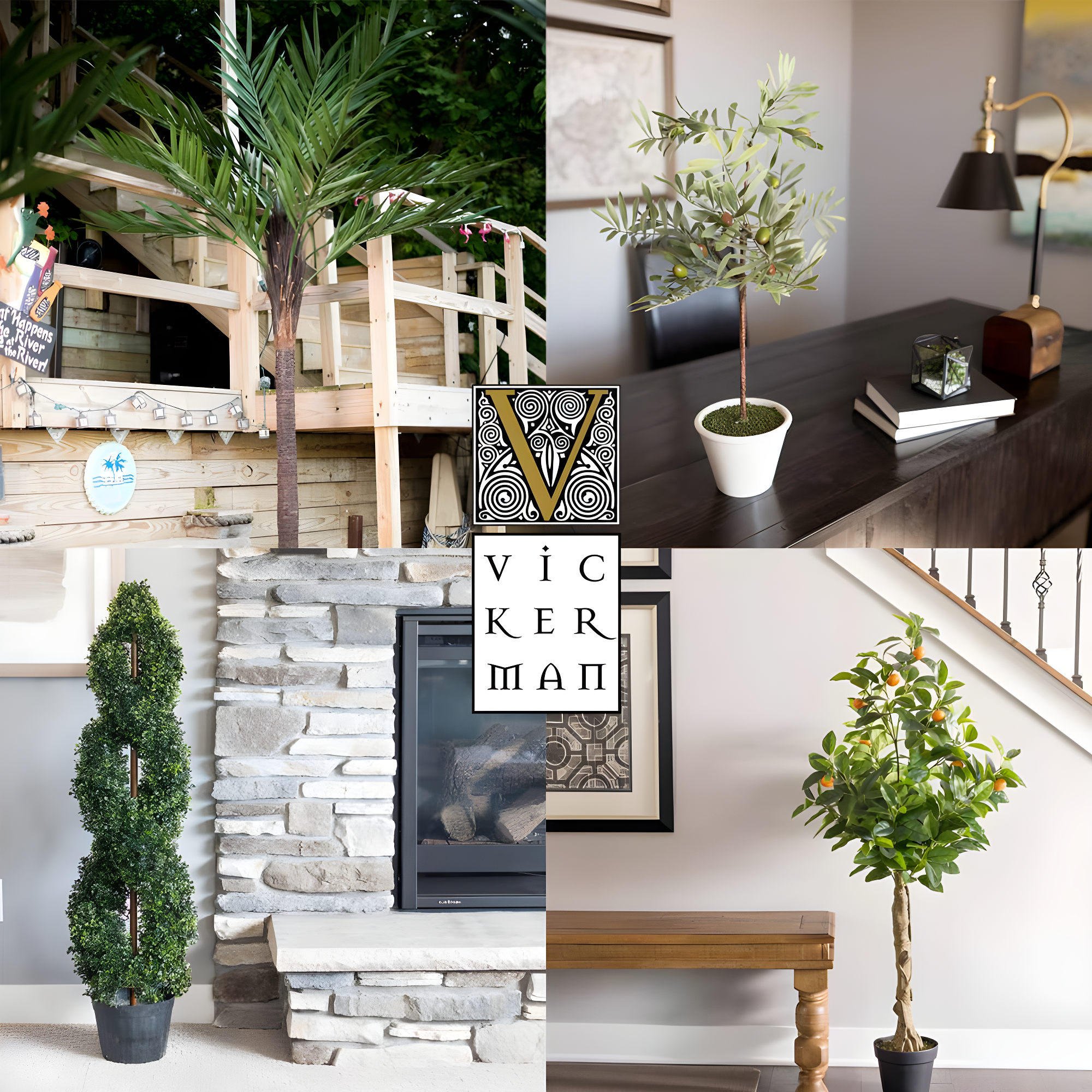Vickerman 4' Artificial Potted Black Japanese Bamboo Tree.