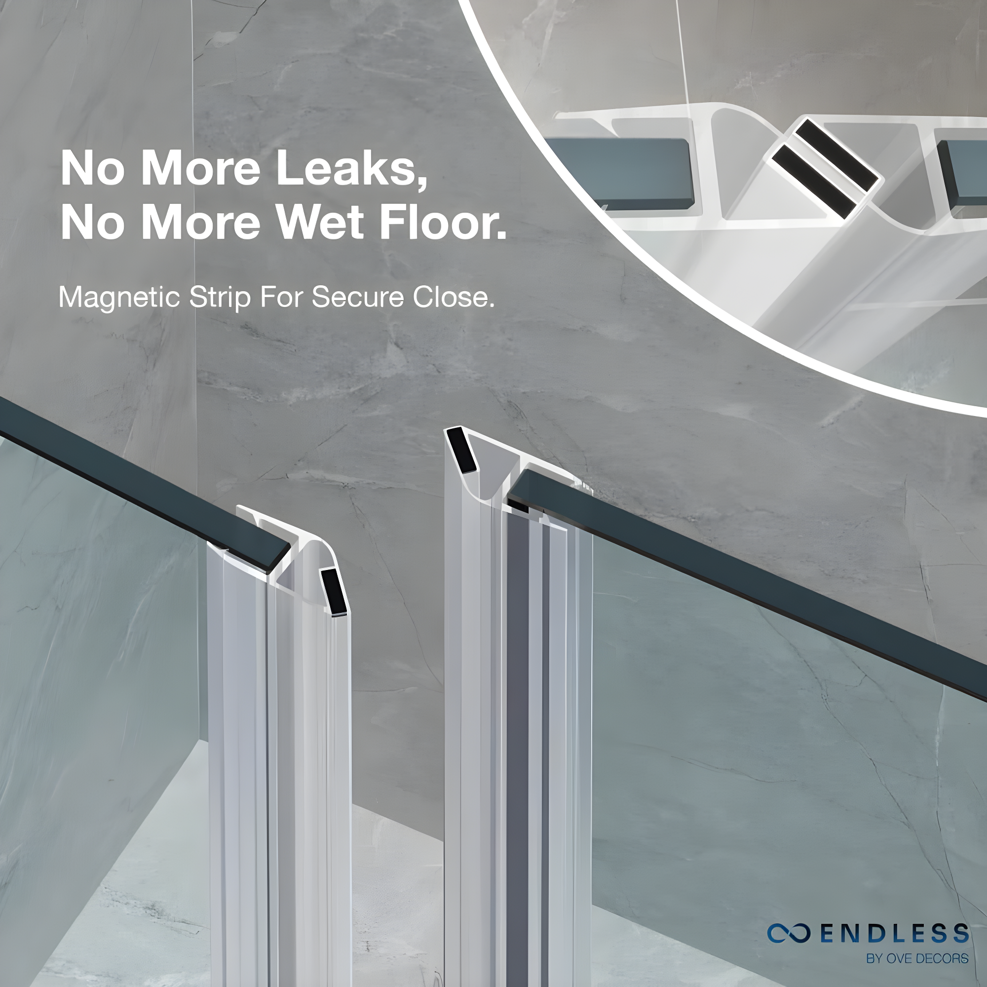 Endless Pasadena 40" W x 72" H Corner Frameless Shower Kit, Door, Panel, Base, Shelves