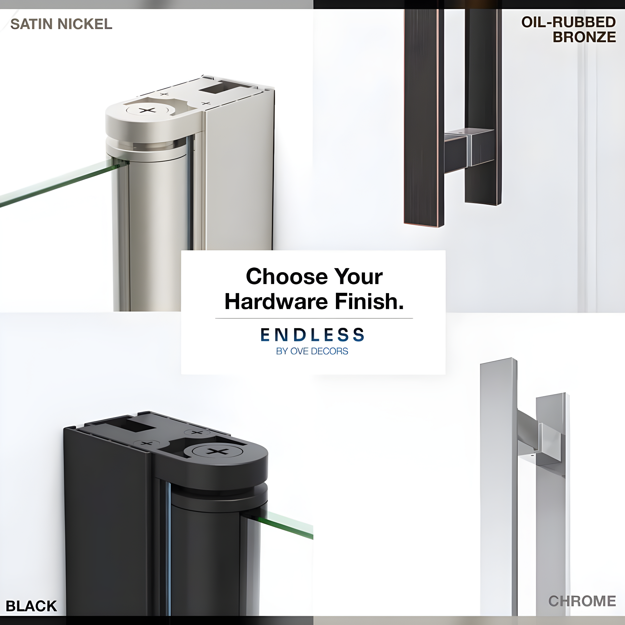 Endless Pasadena 40" W x 72" H Corner Frameless Shower Kit, Door, Panel, Base, Shelves