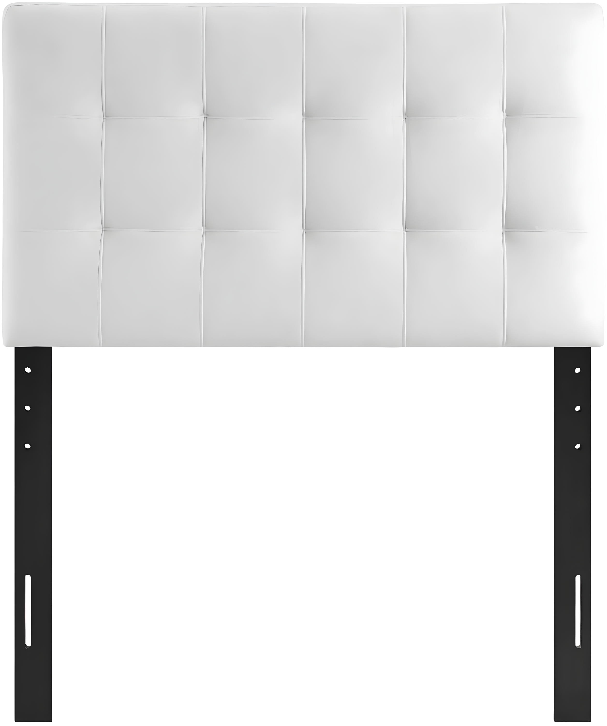 White Velvet Biscuit Tufted Twin Headboard with Wood Frame