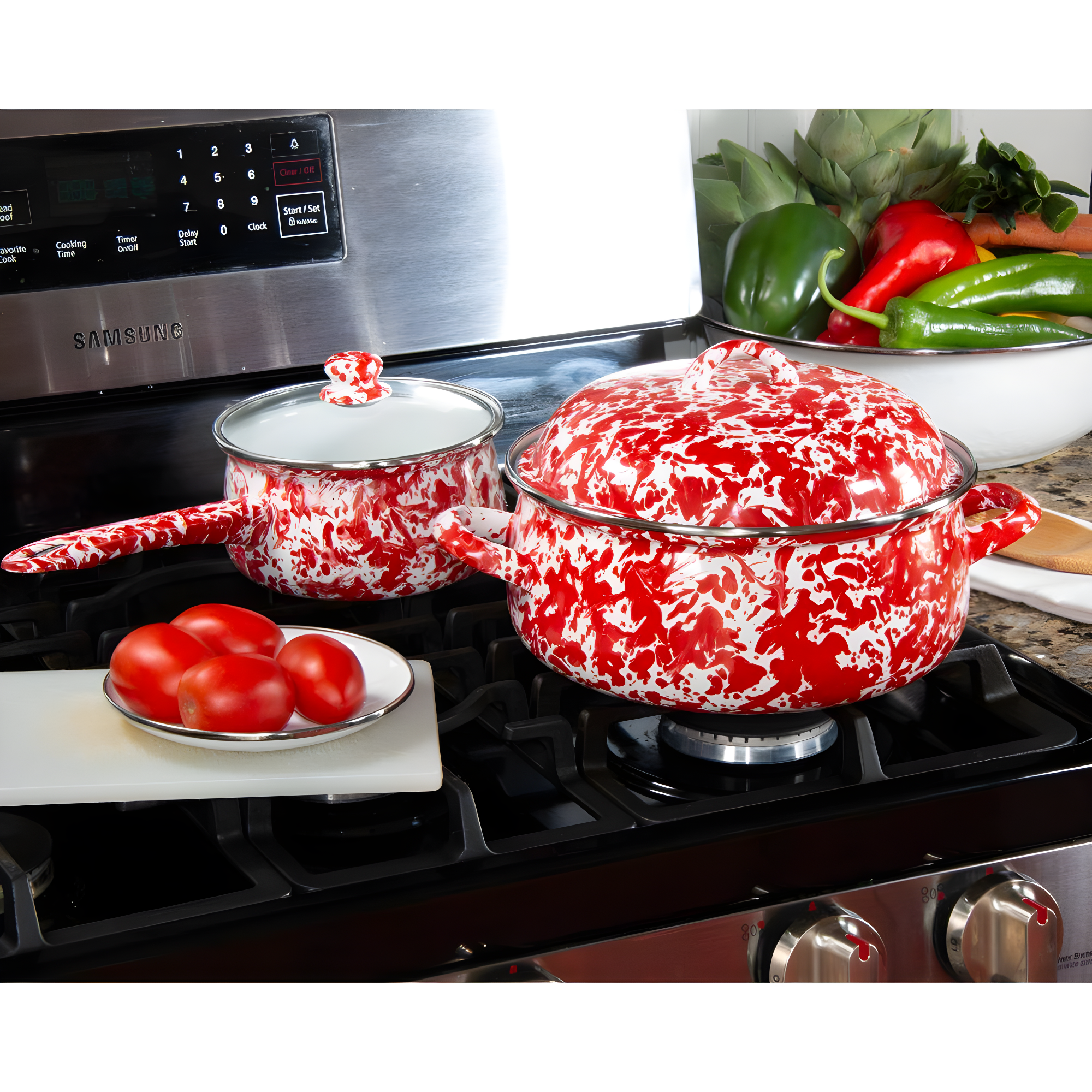 Golden Rabbit Golden Rabbit Swirl 4 Quarts Enamelware Round Dutch Oven