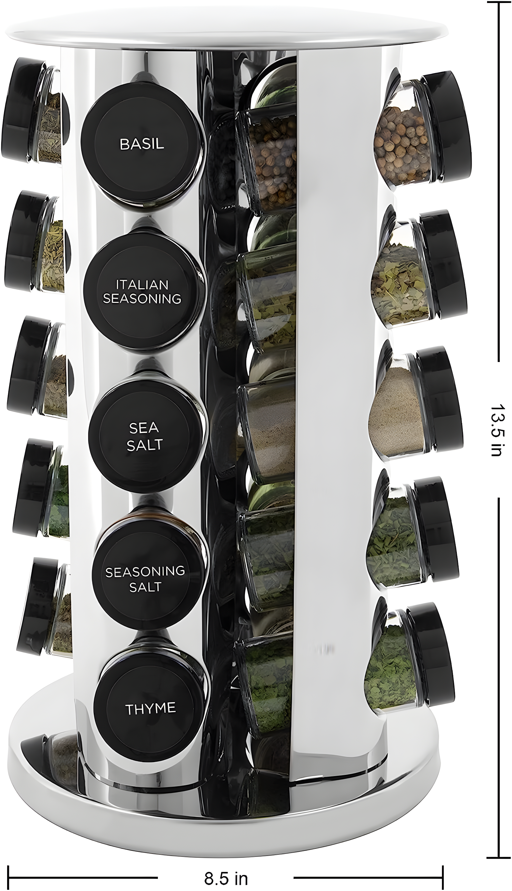 Kamenstein 20-Jar Revolving Stainless Steel Countertop Spice Rack