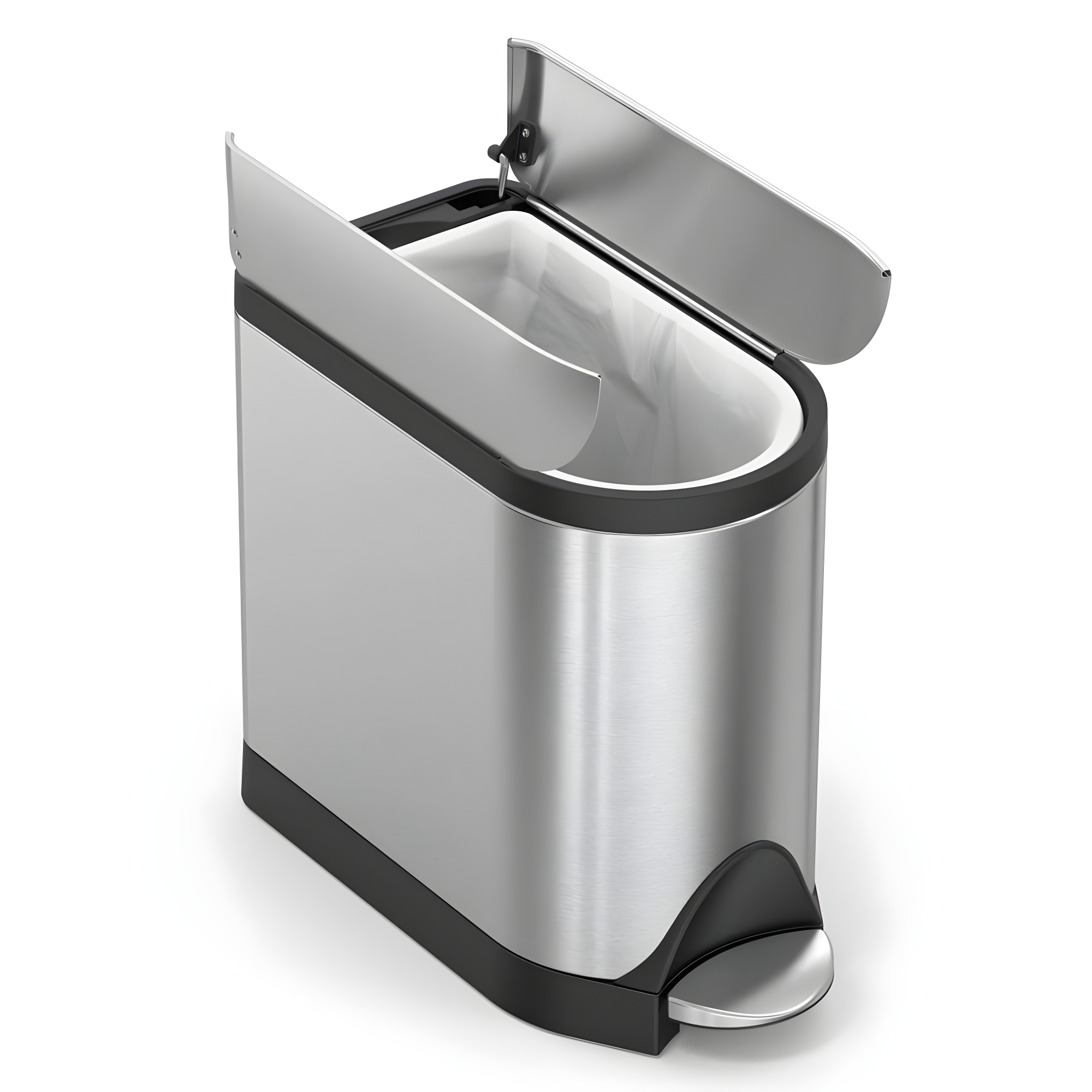 simplehuman ® Brushed Metal Butterfly Trash Can