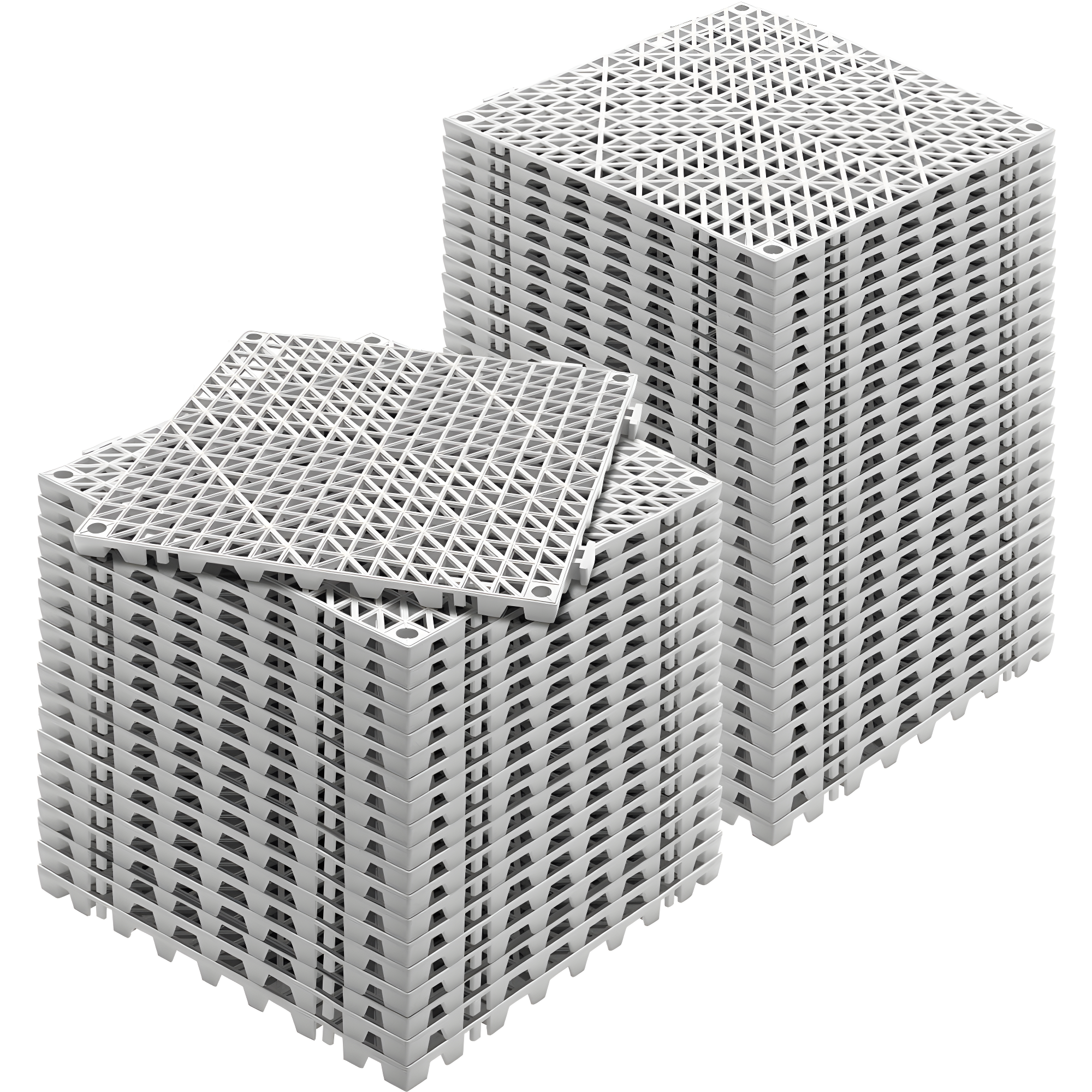 VEVOR 12" X 12" Drainage Mats In Different Colors VEVOR 12'' W x 12'' L Garage Flooring Drain Tiles (Set of 50)