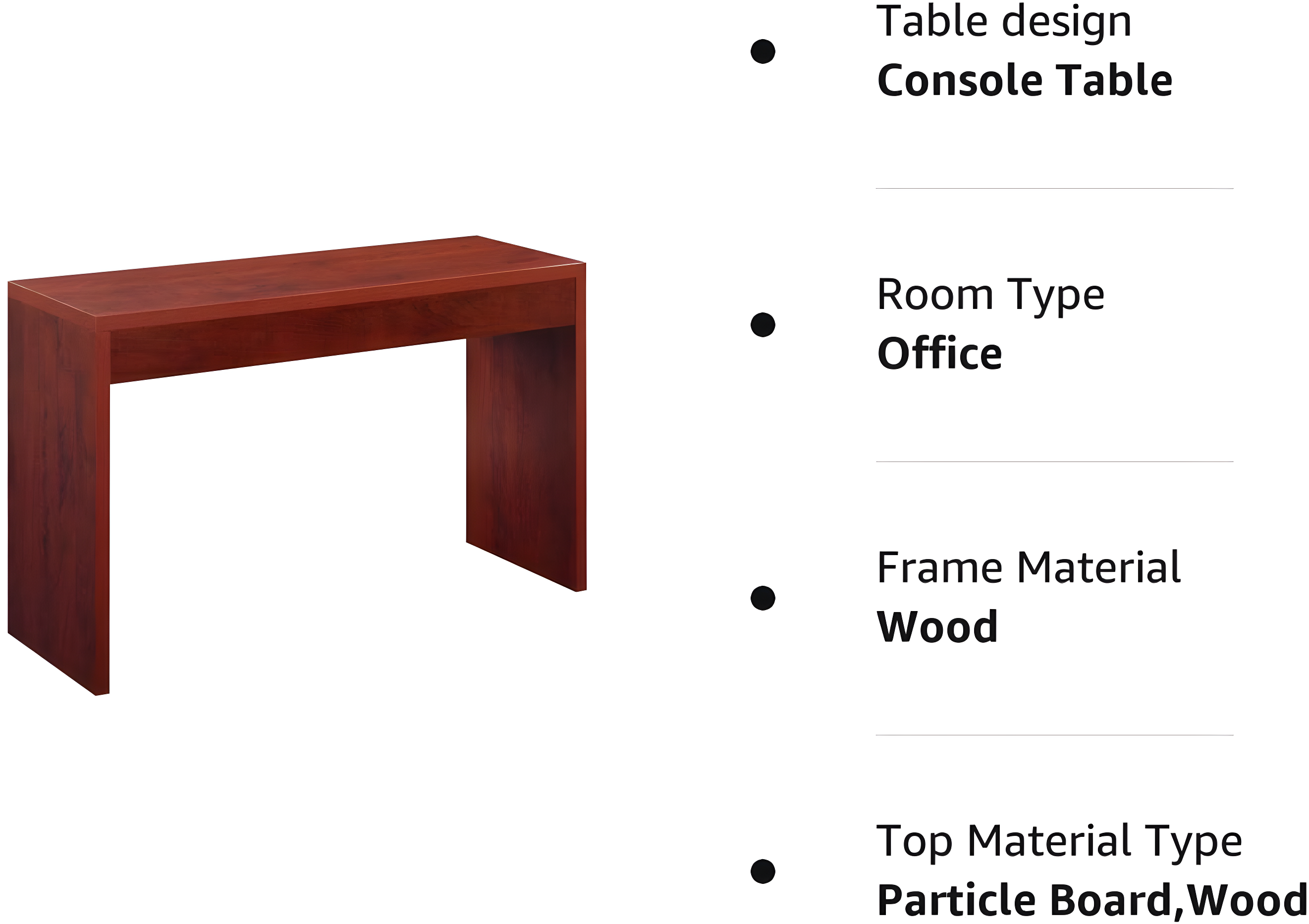 Convenience Concepts Northfield Hall Console Table/Desk, Cherry Wood Finish