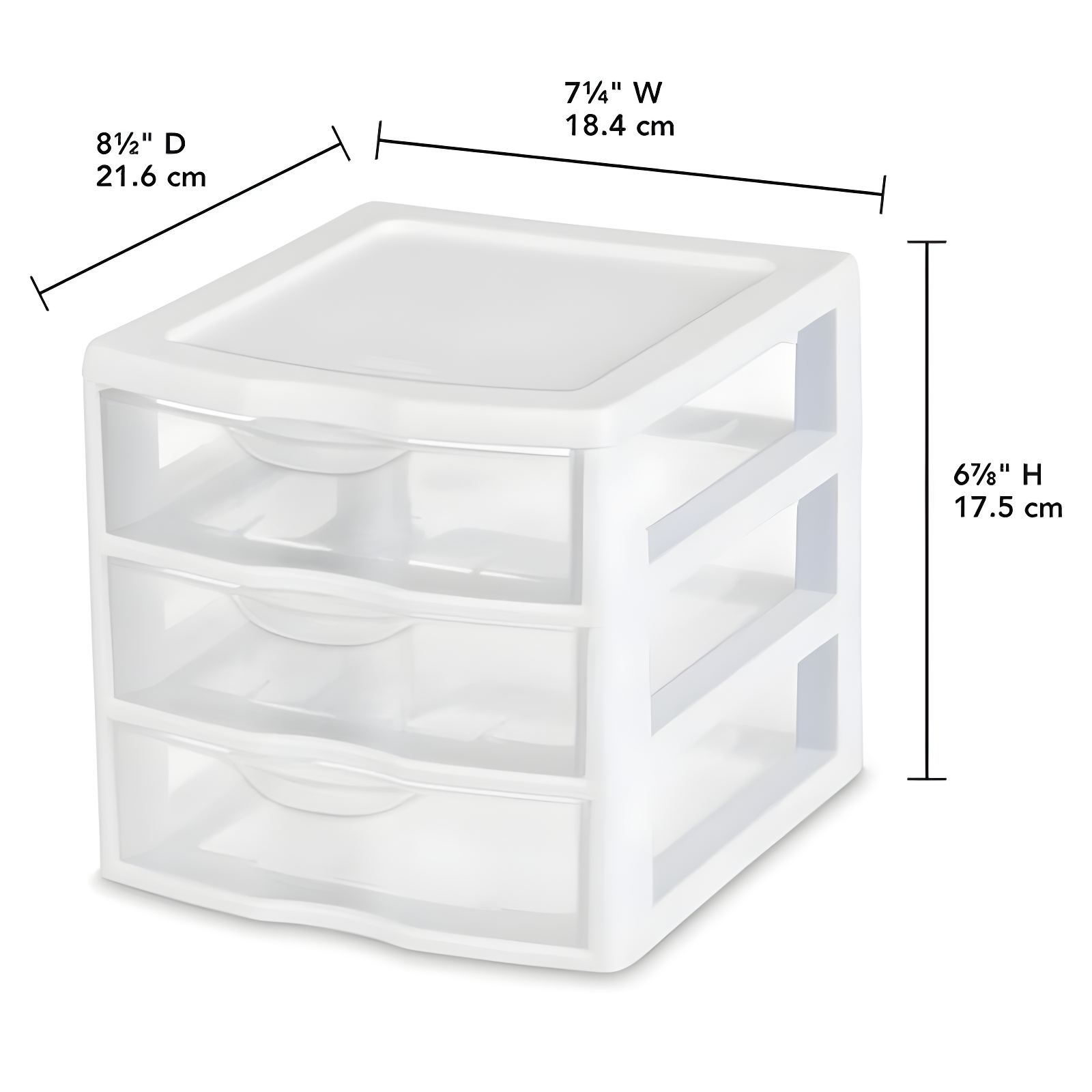 Sterilite Sterilite Clearview Plastic Multipurpose Small 3 Drawer Desktop Storage Organization Unit for Home, Classrooms, or Office Spaces