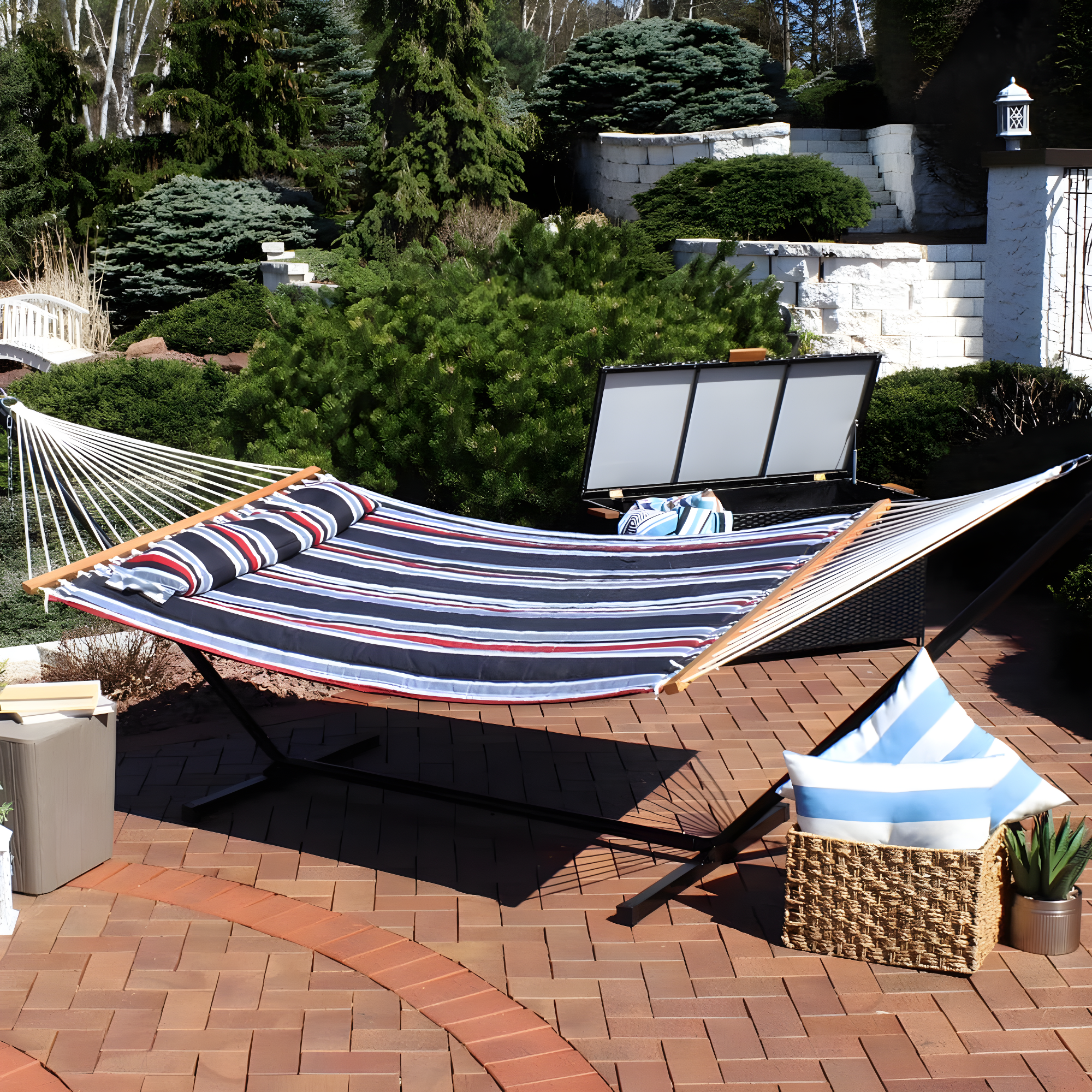 2-Person Quilted Polyester Spreader Bar Hammock