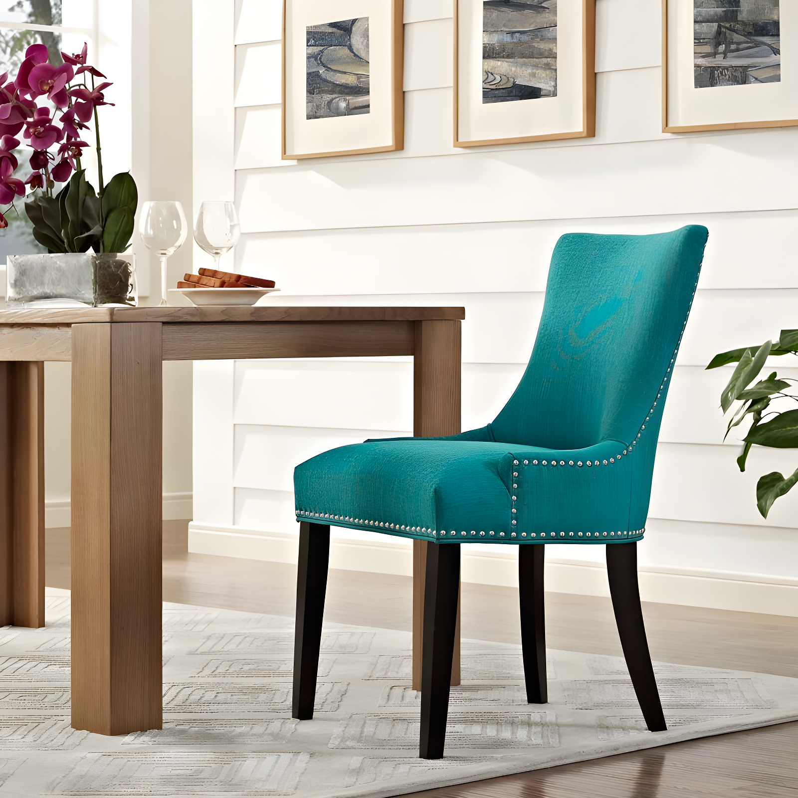 Modway Porch & Den Helen Fabric Upholstered Dining Chair (Single Chair)