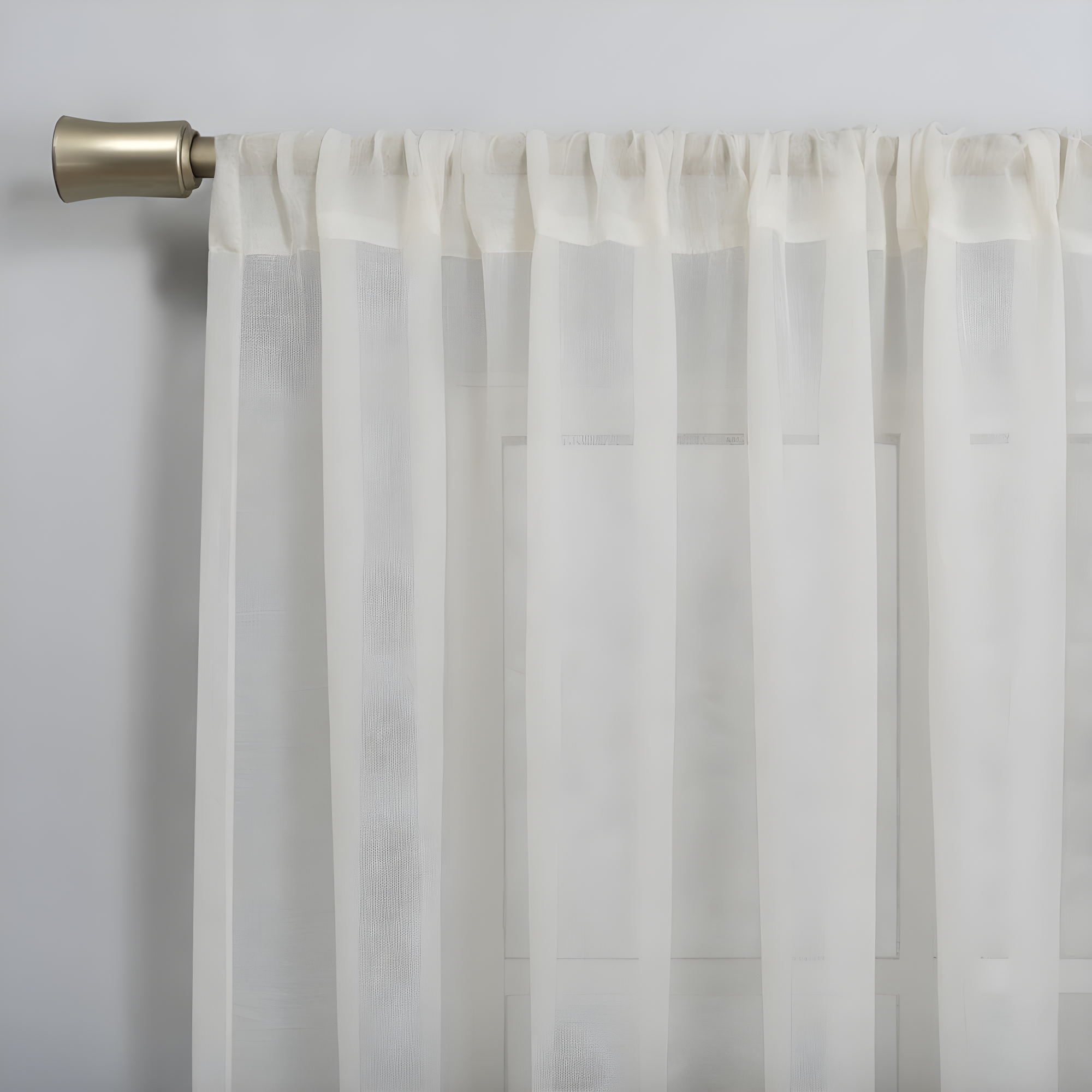 50"x84" No. 918 Sheer Avril Crushed Texture Rod Pocket Curtain Panel Cream: Modern Sheer Curtain Panel, Polyester
