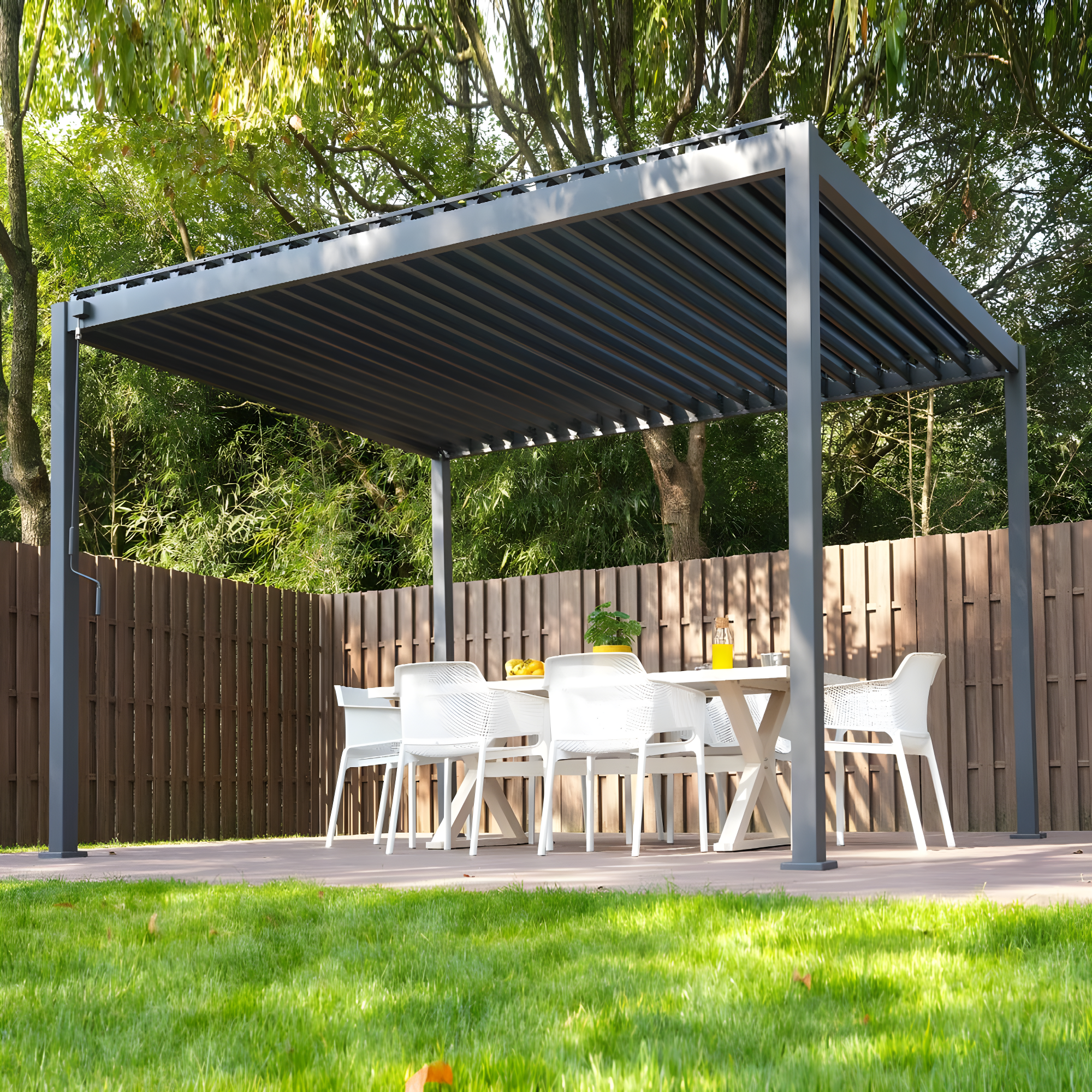 Mirador 80/88S Metal Frame Pergola with Adjustable Louvered Roof