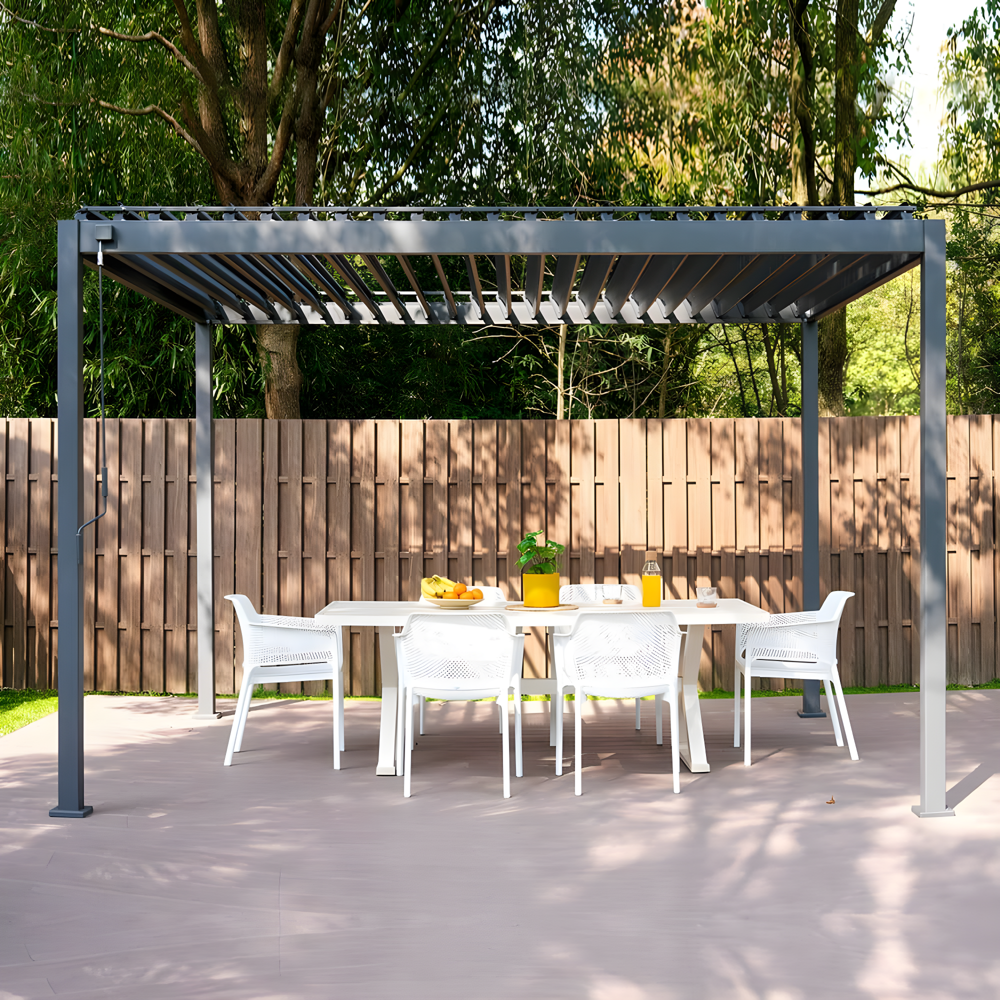 Mirador 80/88S Metal Frame Pergola with Adjustable Louvered Roof
