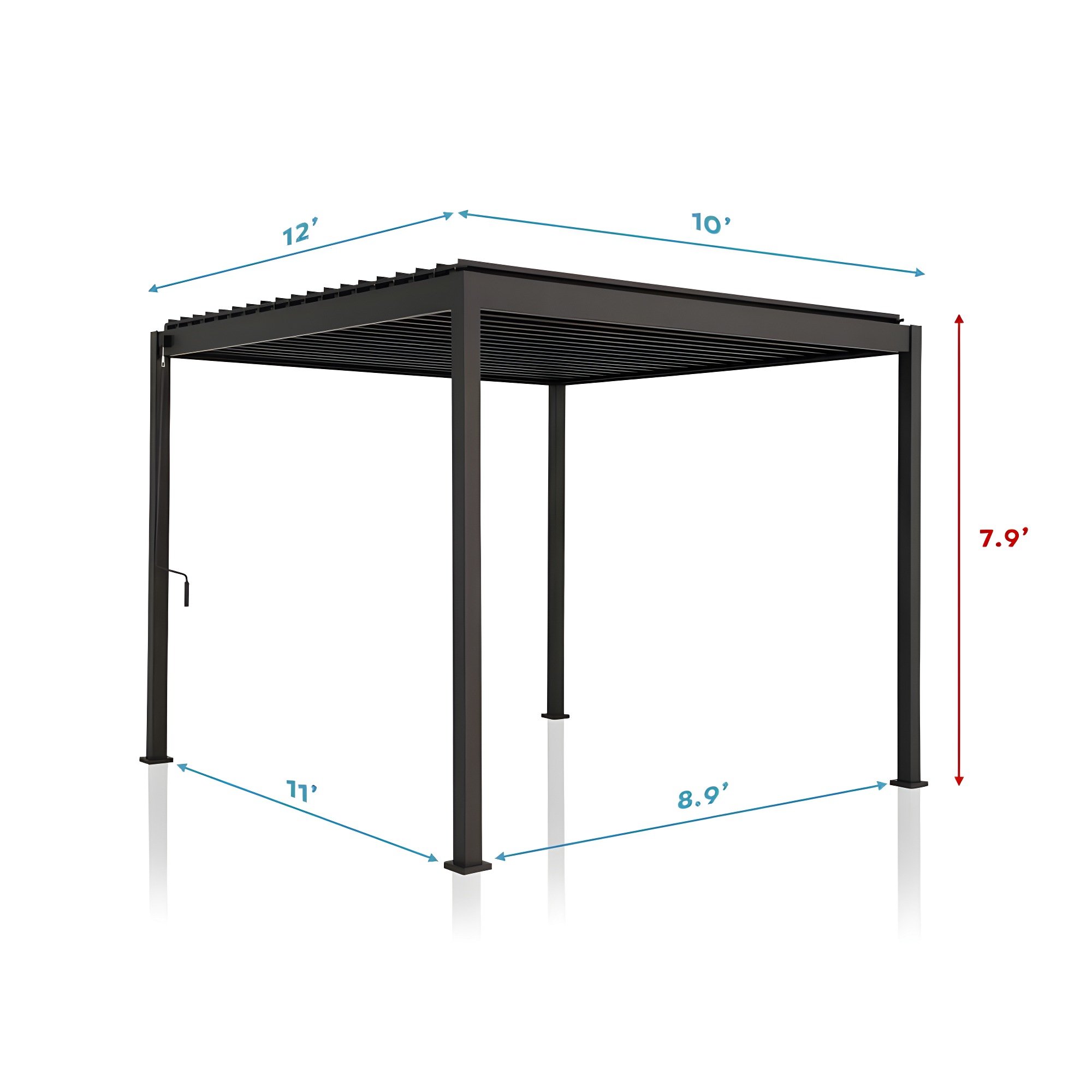 Mirador 80/88S Metal Frame Pergola with Adjustable Louvered Roof