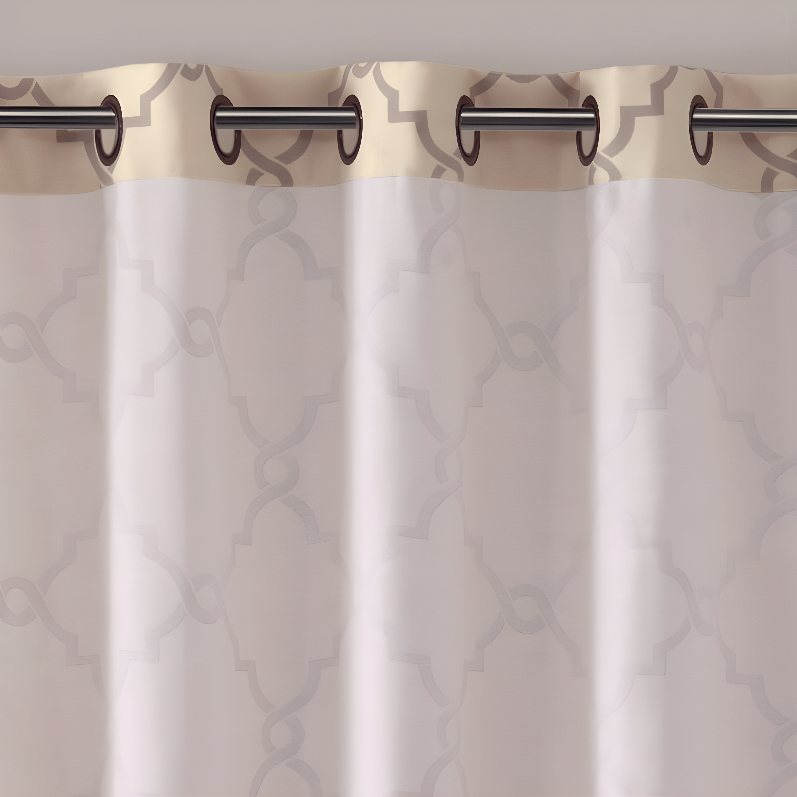 Madison Park Fretwork Print Grommet Top Single Window Curtain Panel