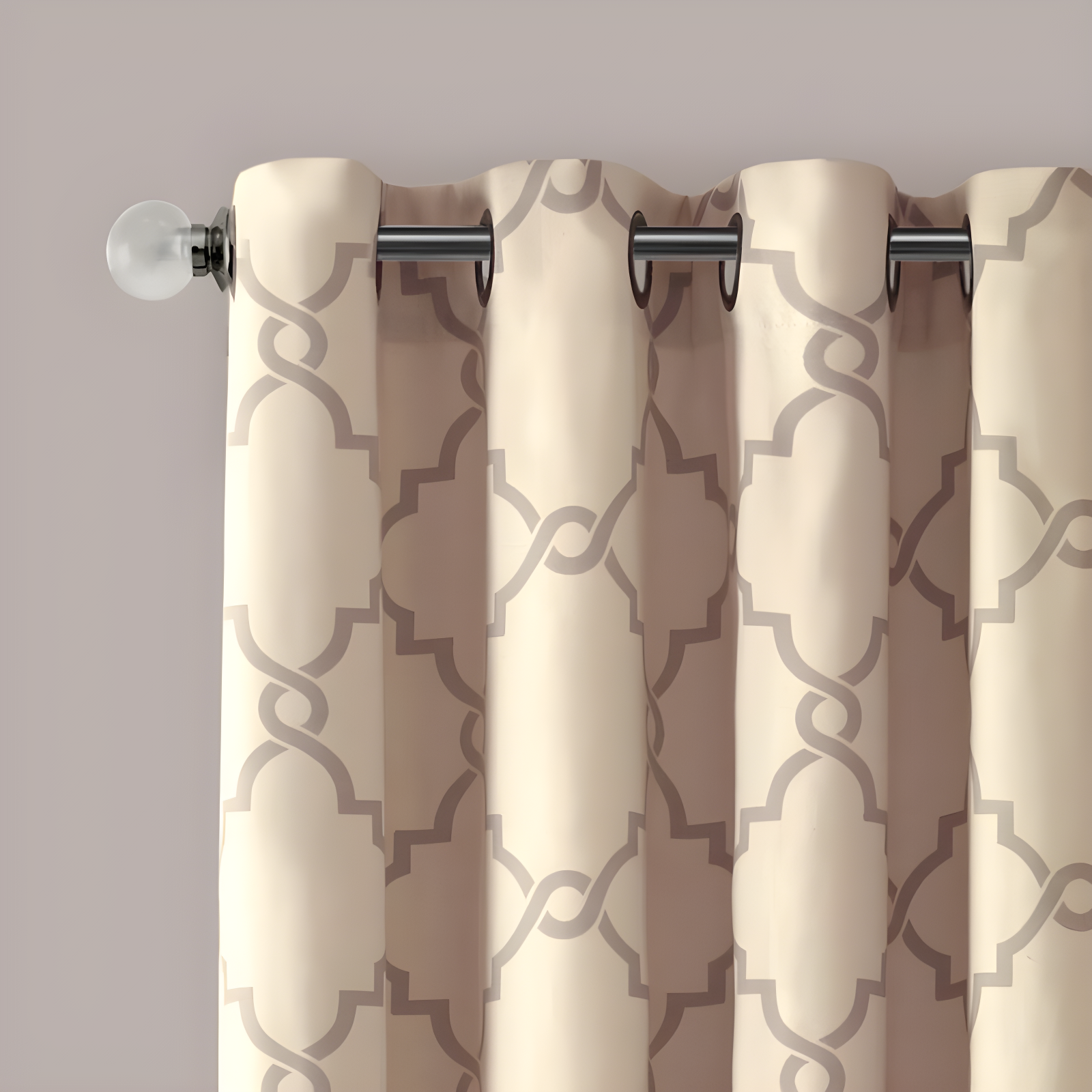 Madison Park Fretwork Print Grommet Top Single Window Curtain Panel