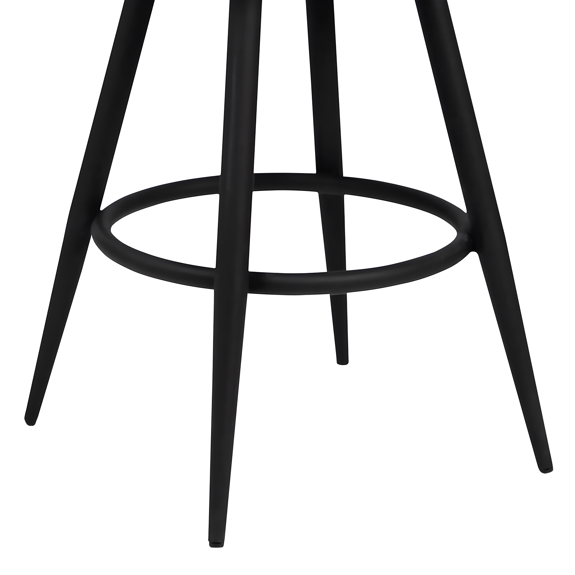 Armen Living Indoor Amador 30" Bar Height Barstool in a Black Powder Coated Finish and Vintage Gray Faux Leather
