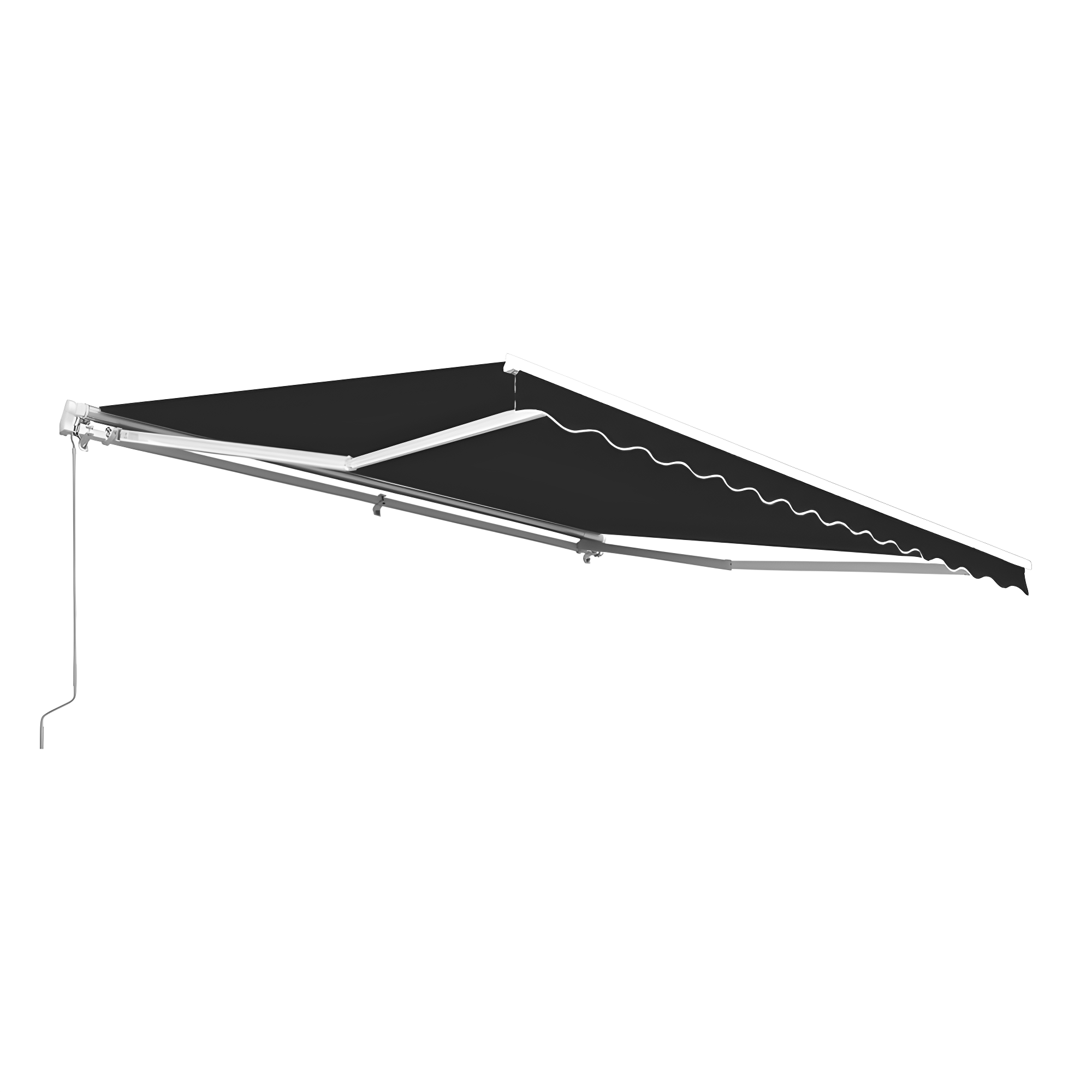 Motorized Retractable White Frame Patio Awning