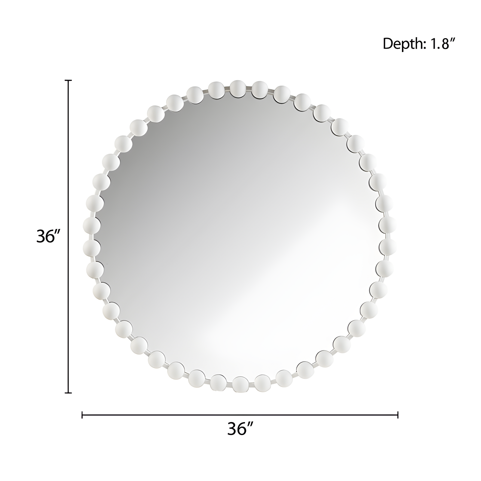Marlowe Beaded Round Metal Wall Mirror