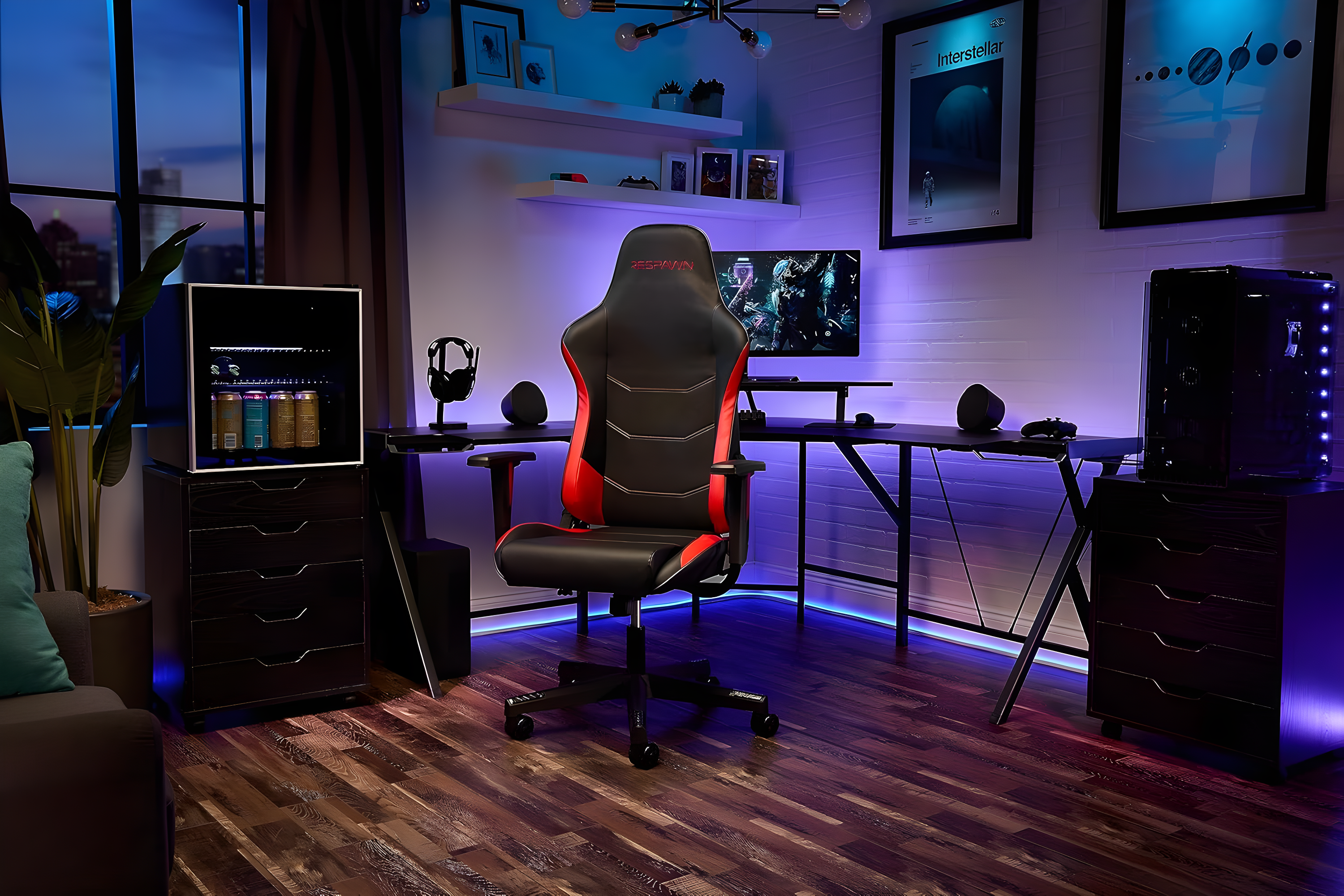 RESPAWN 110 Gaming Chair - Gamer Chair PC Computer Chair, Ergonomic Gaming Chairs, Office Chair with Integrated Headrest, Gaming Chair for Adults 135 Degree Recline with Angle Lock