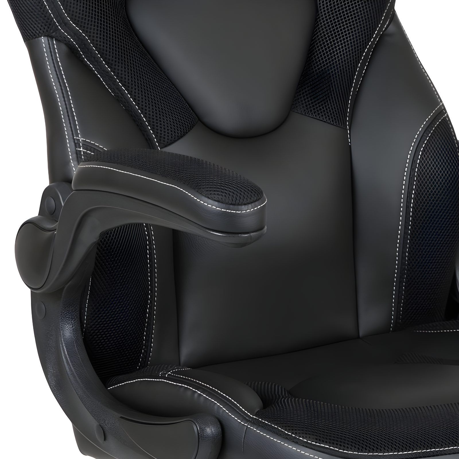 Flash Furniture X10 Gaming Chair, Racing Style Ergonomic Office Chair, Height Adjustable Swivel Computer Chair with Flip-Up Arms, Black LeatherSoft