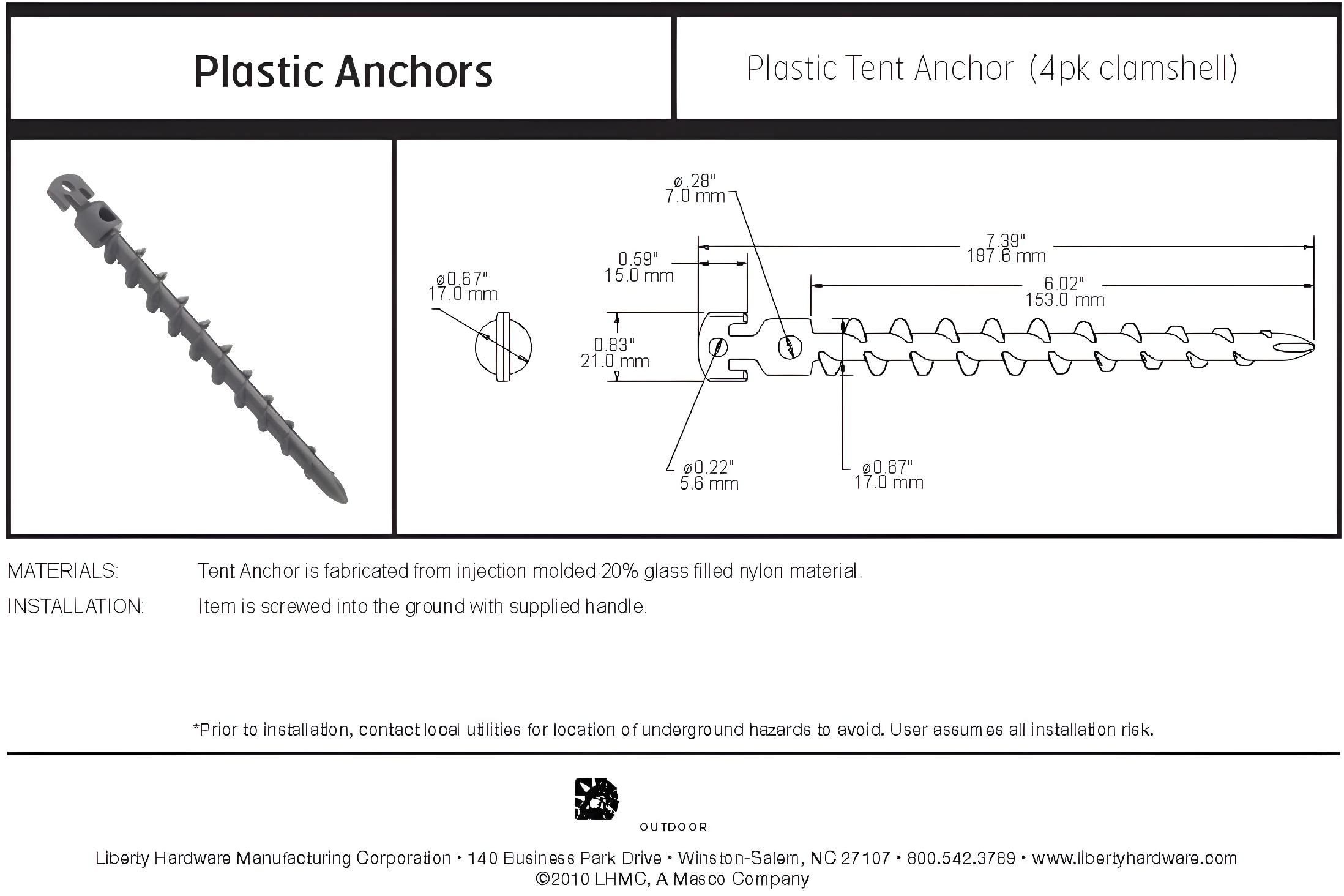 Vortex Gardening Ground Anchor (Set of 4)