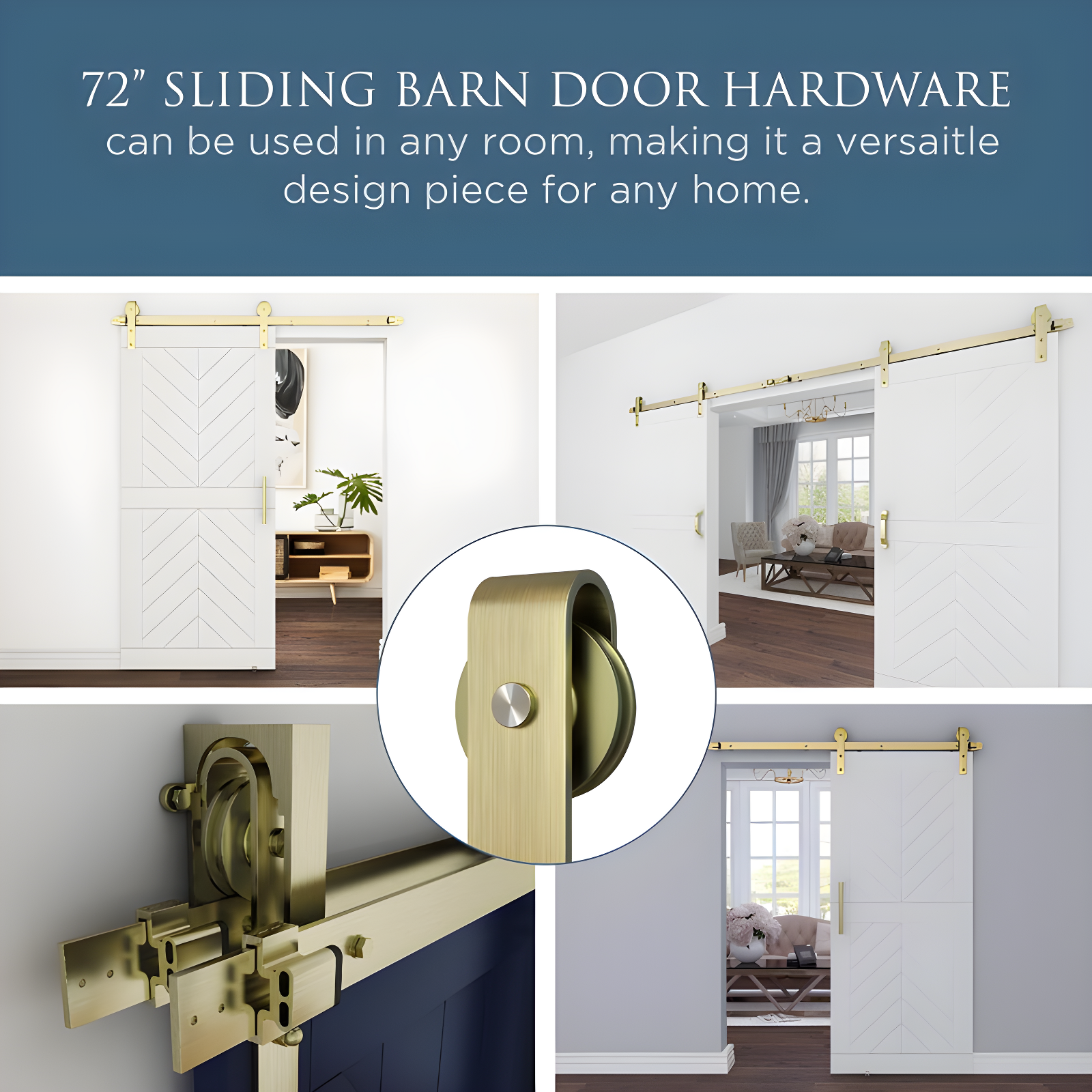 National Hardware 72" Designer Interior Barn Door Kit with Soft Close