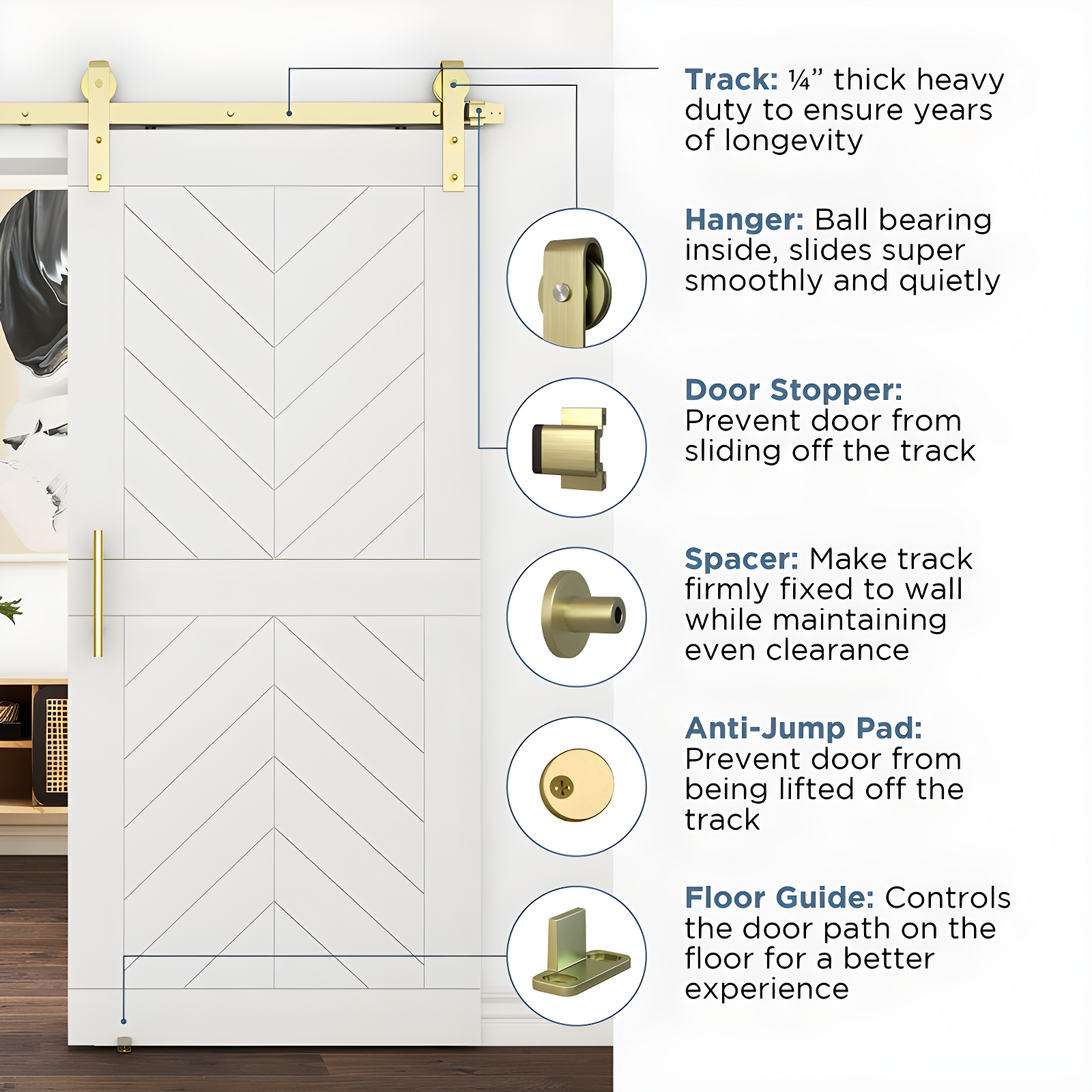 National Hardware 72" Designer Interior Barn Door Kit with Soft Close