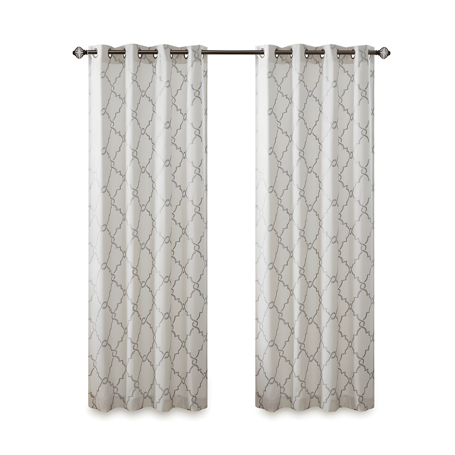 Madison Park Fretwork Print Grommet Top Single Window Curtain Panel