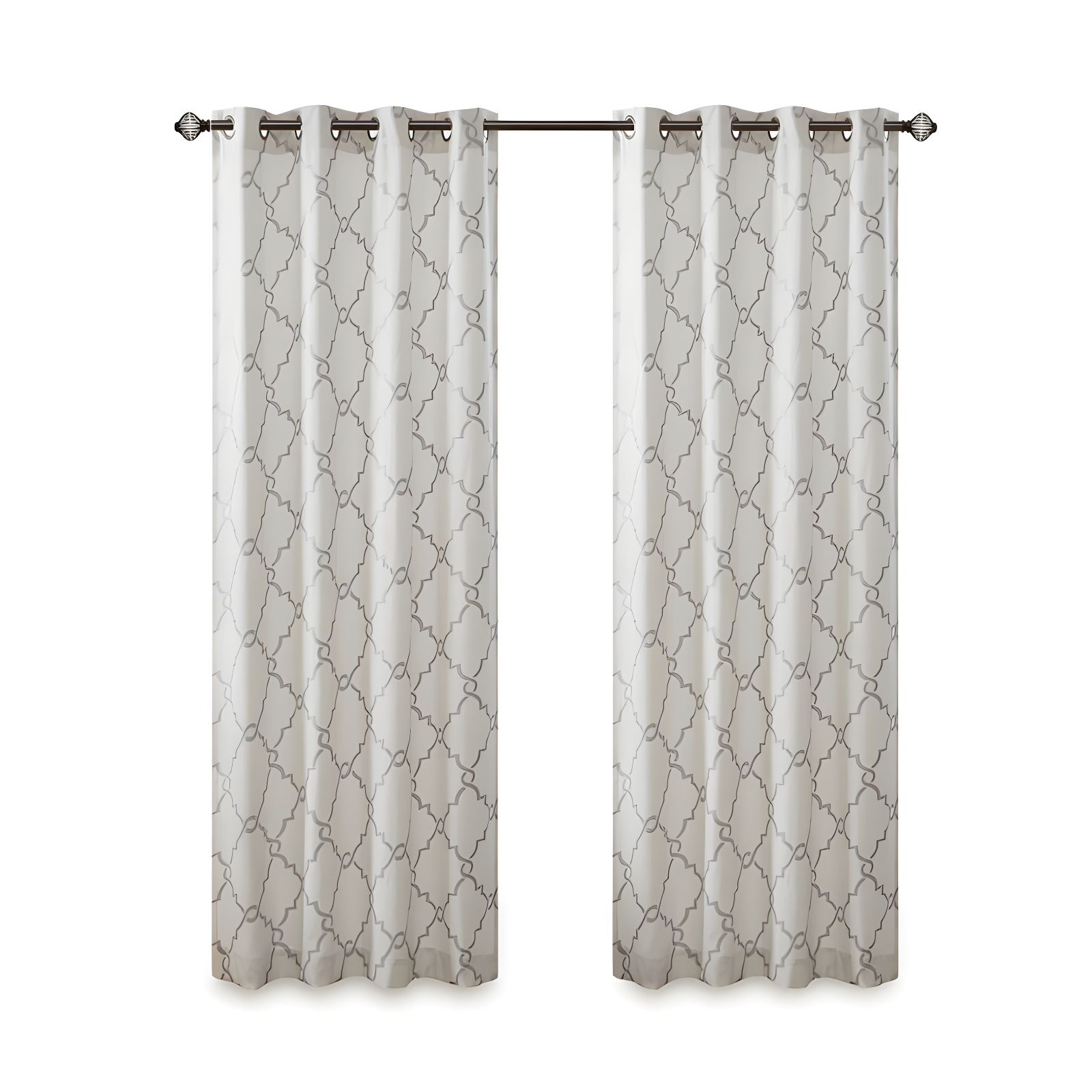 Madison Park Fretwork Print Grommet Top Single Window Curtain Panel