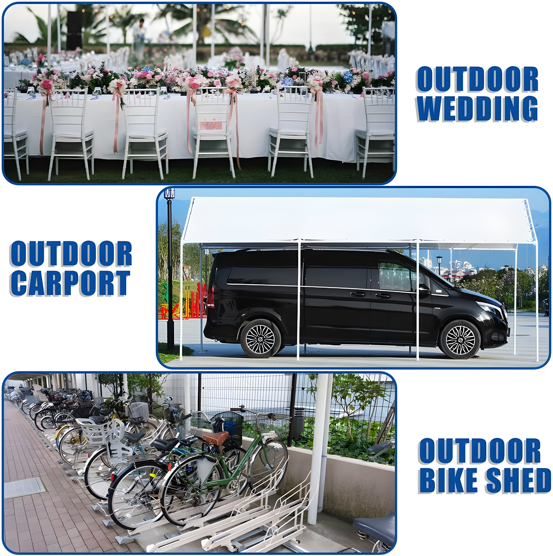 Quictent 10x20 ft Heavy Duty Carport Canopy Galvanized Car Tent Outdoor Garage Boat Shelter with Reinforced Structure, No Sidewall - White