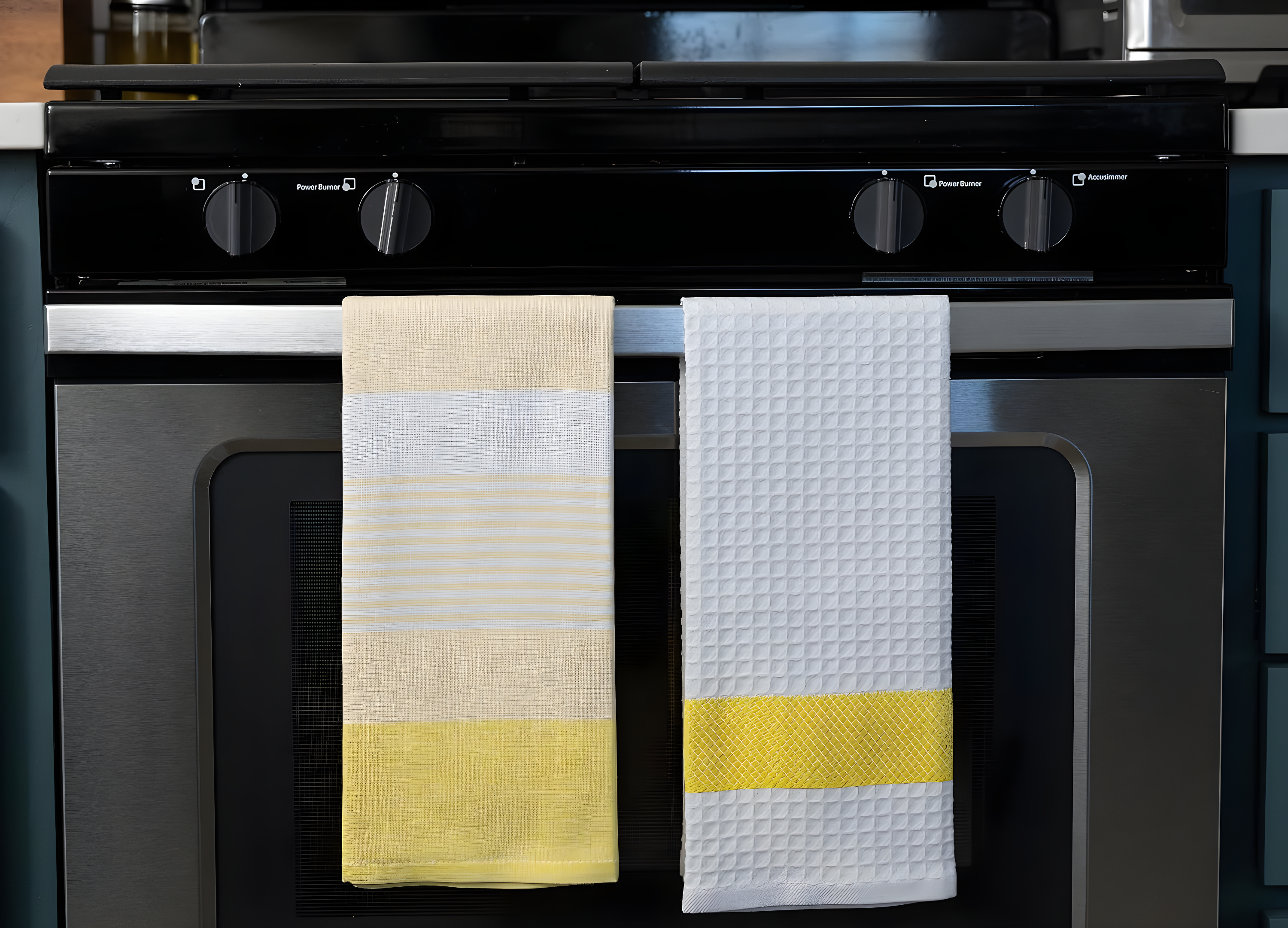 KAF Home Madison Set of 4 Absorbent, Durable and Soft Kitchen Towels | 18" x 28"  - Sunshine