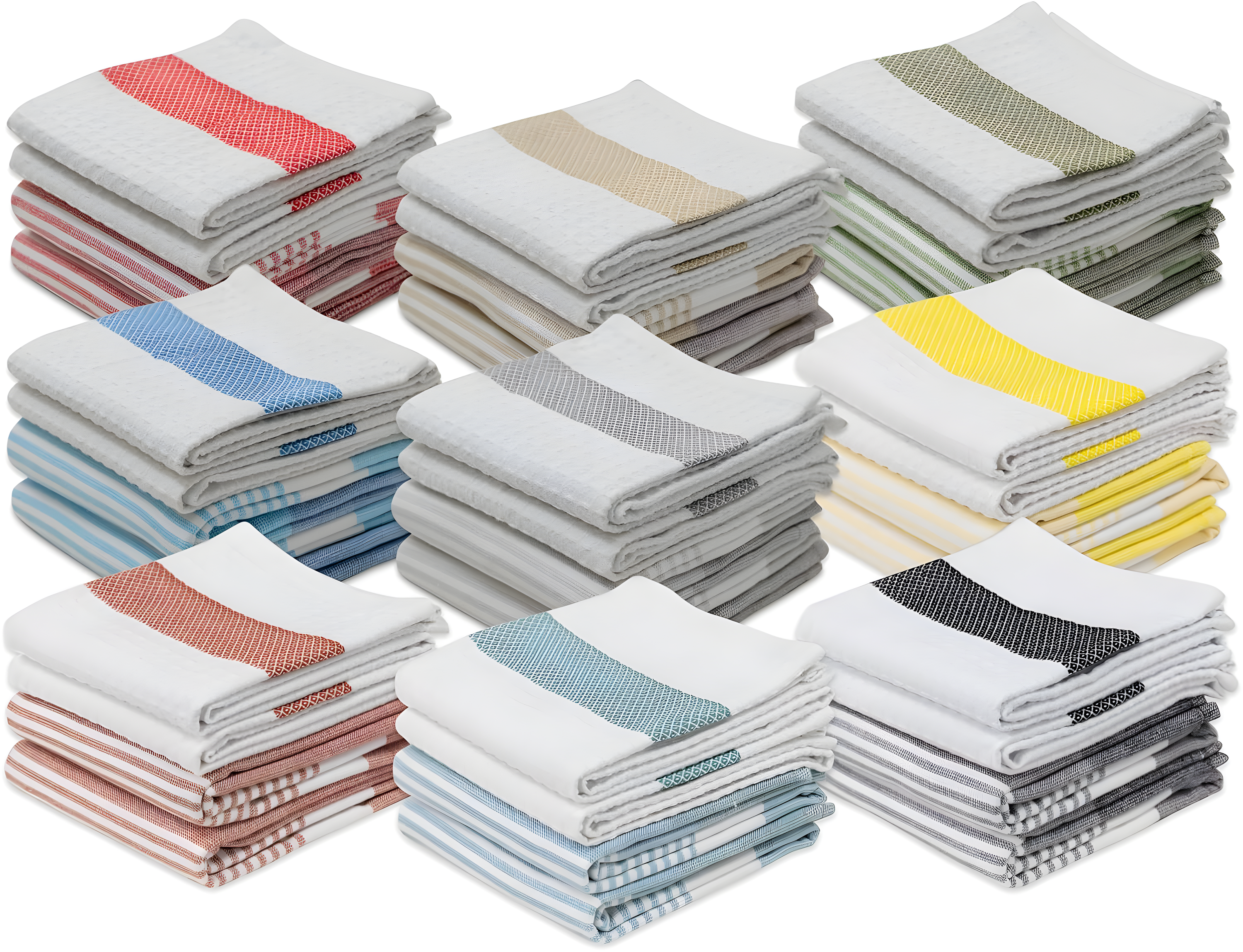 KAF Home Madison Set of 4 Absorbent, Durable and Soft Kitchen Towels | 18" x 28"  - Sunshine