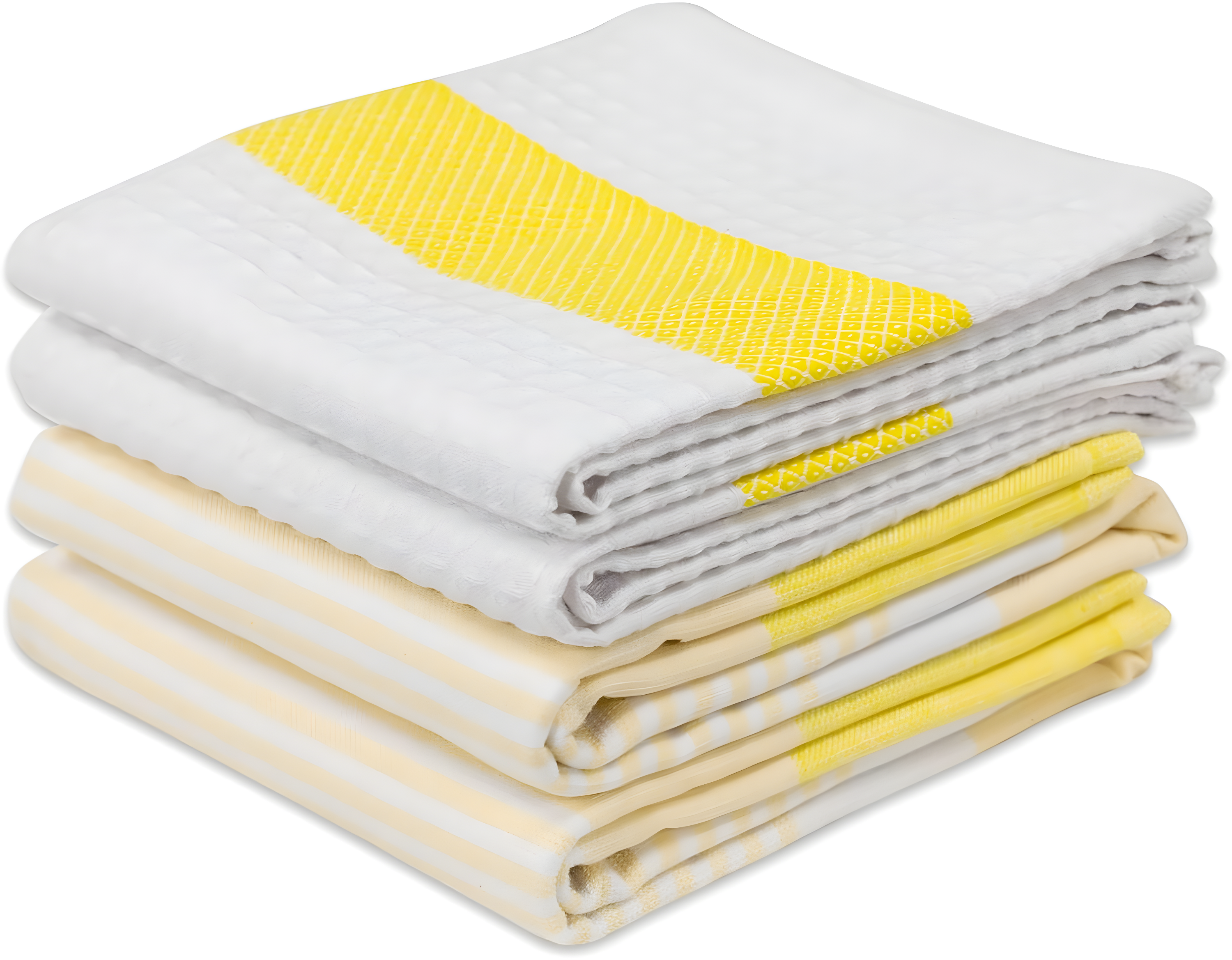 KAF Home Madison Set of 4 Absorbent, Durable and Soft Kitchen Towels | 18" x 28"  - Sunshine