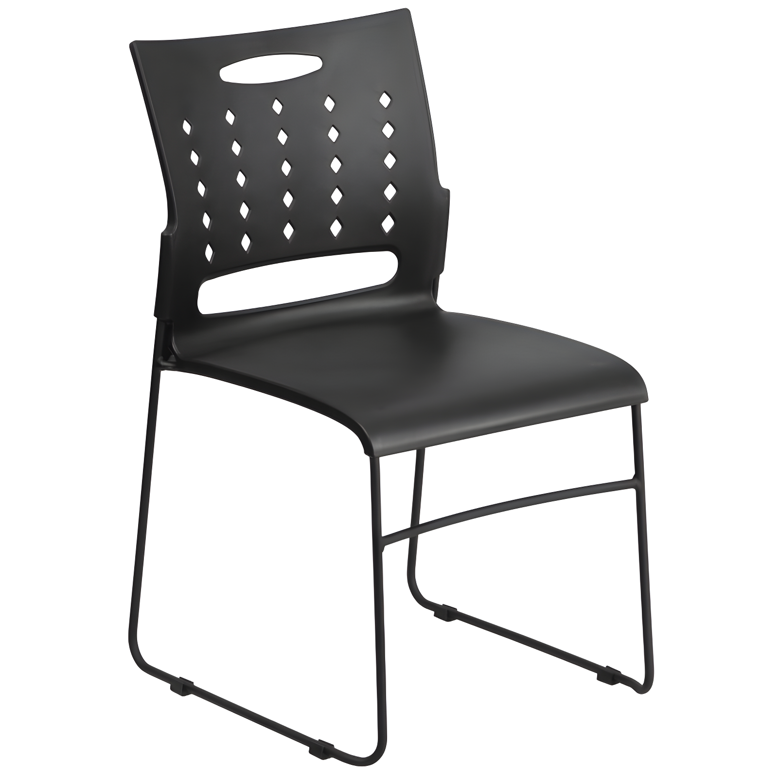 881 lb. Capacity Sled Base Stack Chair with Carry Handle and Air-Vent Back
