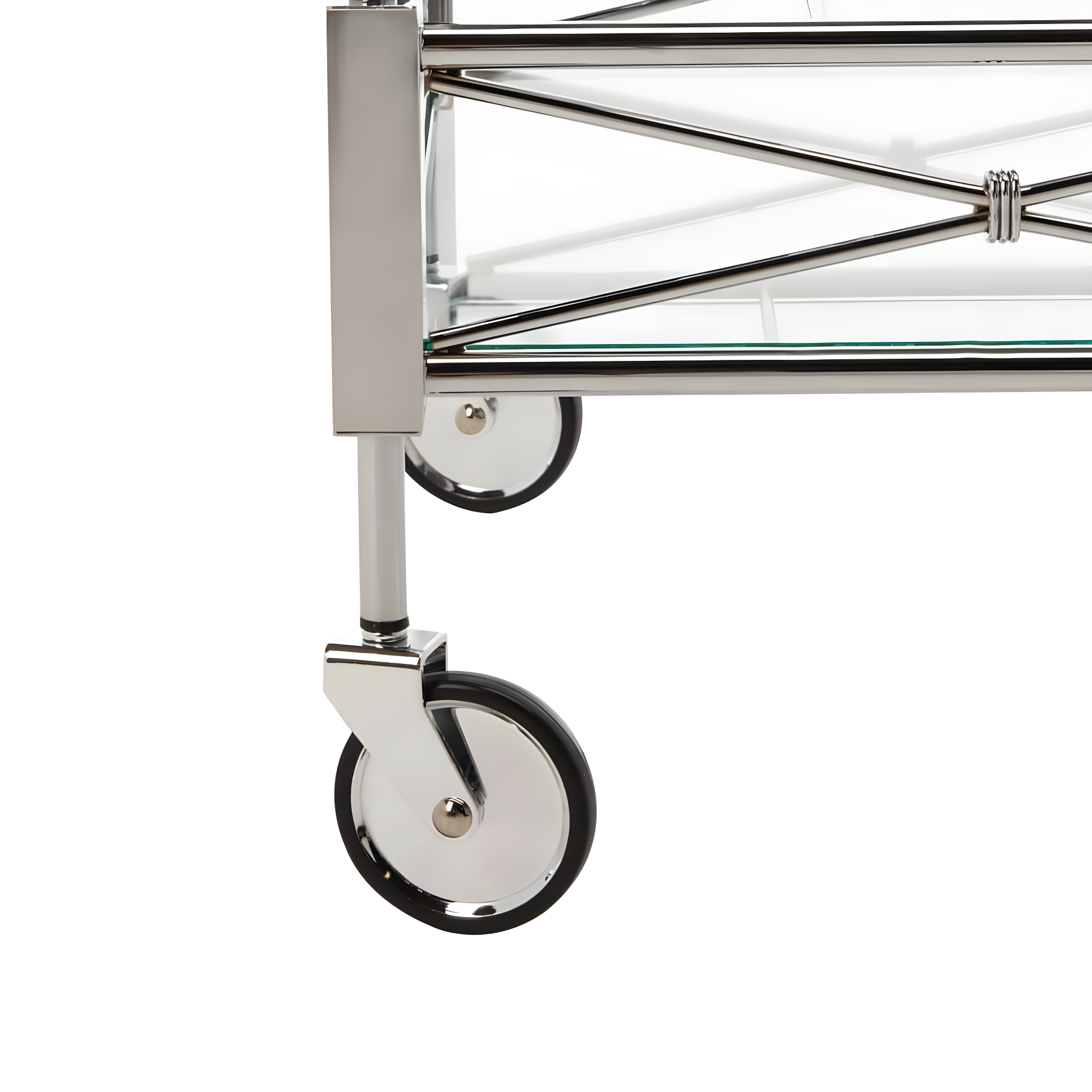 Ingrid 2 Tier Bar Cart - BCT8000A - Chrome/Glass - Safavieh