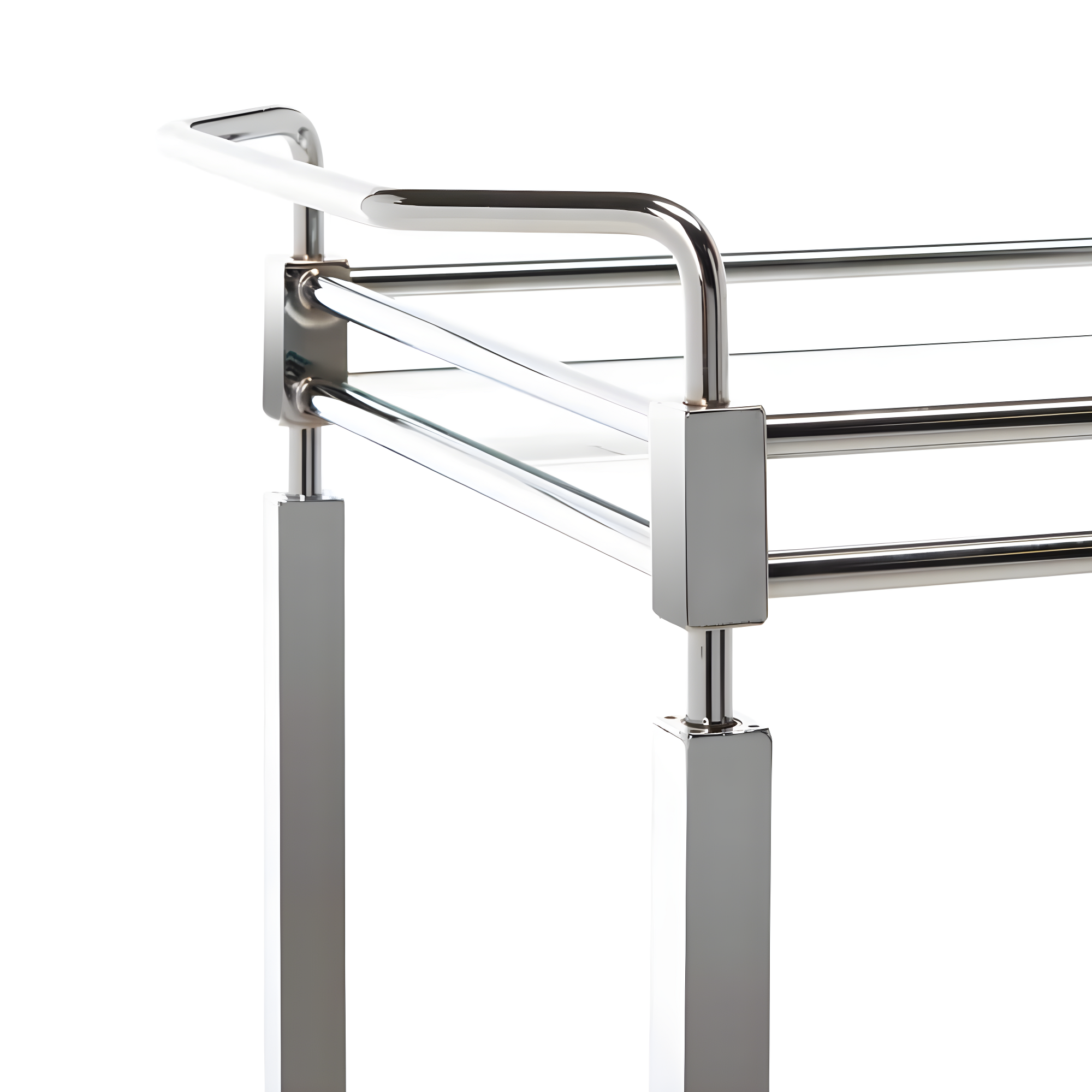 Ingrid 2 Tier Bar Cart - BCT8000A - Chrome/Glass - Safavieh