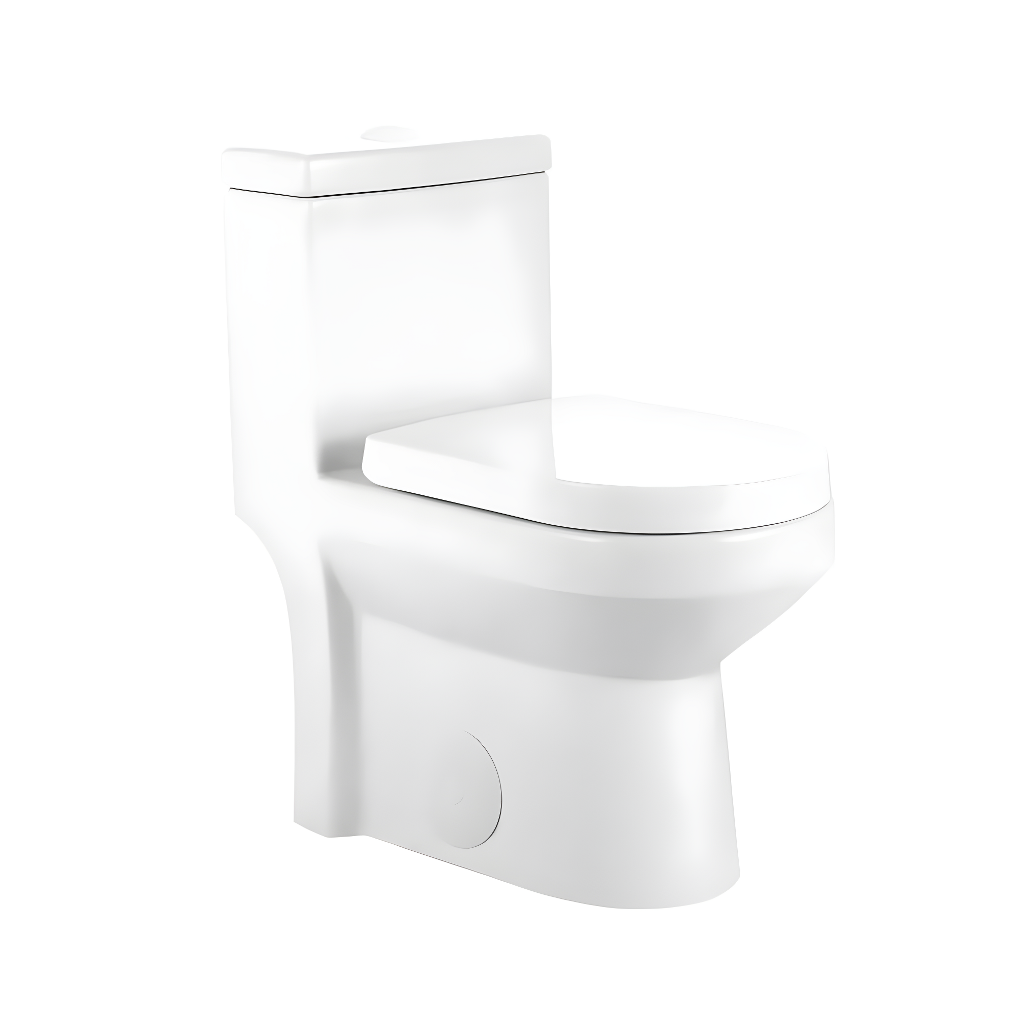DeerValley DeerValley Liberty Compact Toilets One-Piece Toilet With High-Efficiency Flush Round Toilet for Space-Saving Floor Mounted (Seat Included) DV-1F52812-WHITE